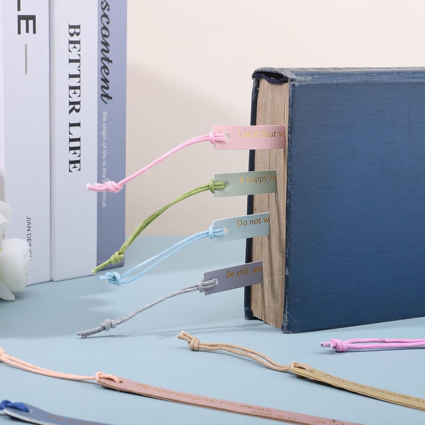 12Pcs Bible Bookmark, Christian Bookmarks for Women Leather Religious Mother's Day Gifts for Women Mom Kids Book Lovers Readers Students (Pastel)