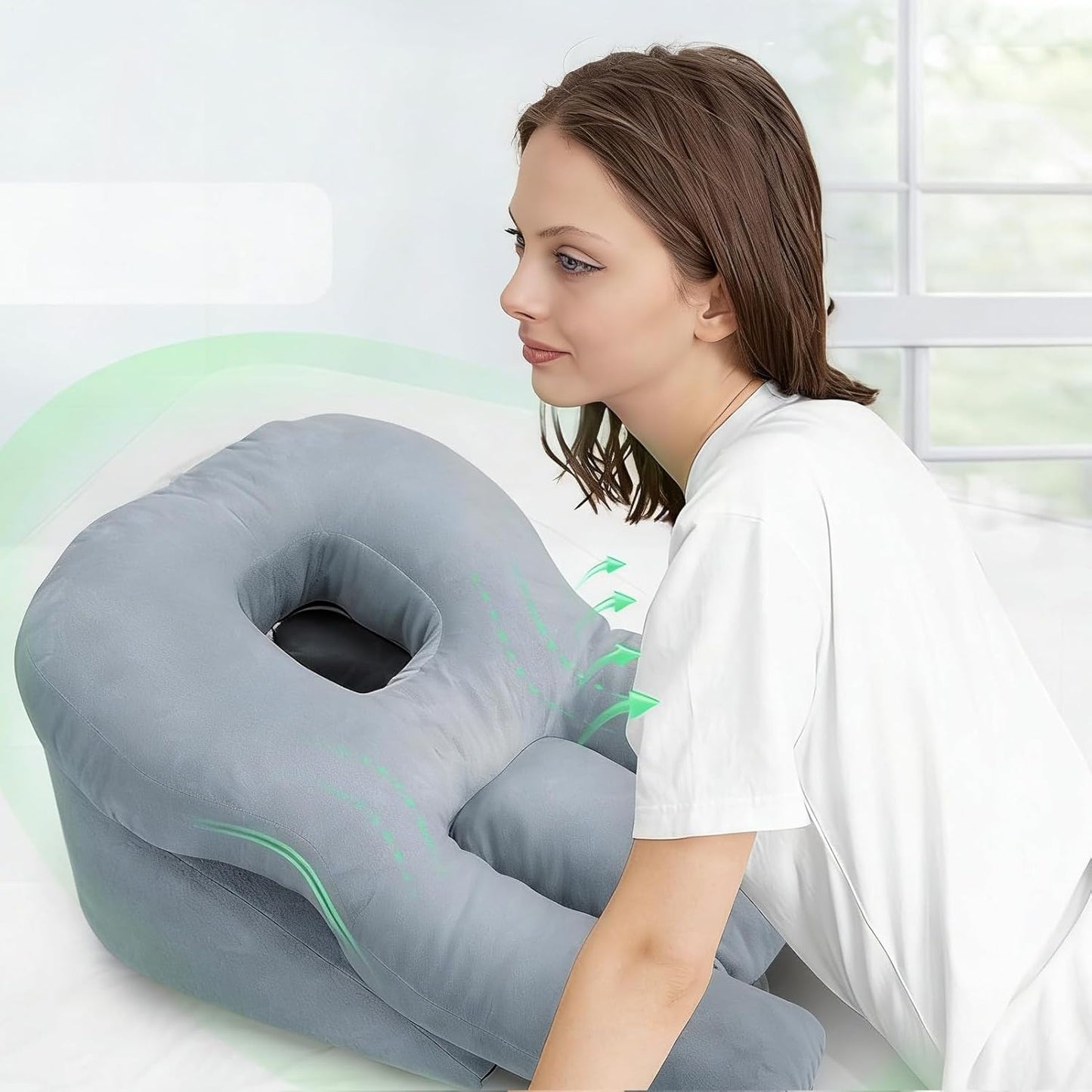 Face Pillow for Sleeping - Soft Breathable Cushion | Face Down Recovery Pillow for Home, Bed, Couch, Recliner, Rest, Lounging, Reclining, Sitting, Relaxation, Napping