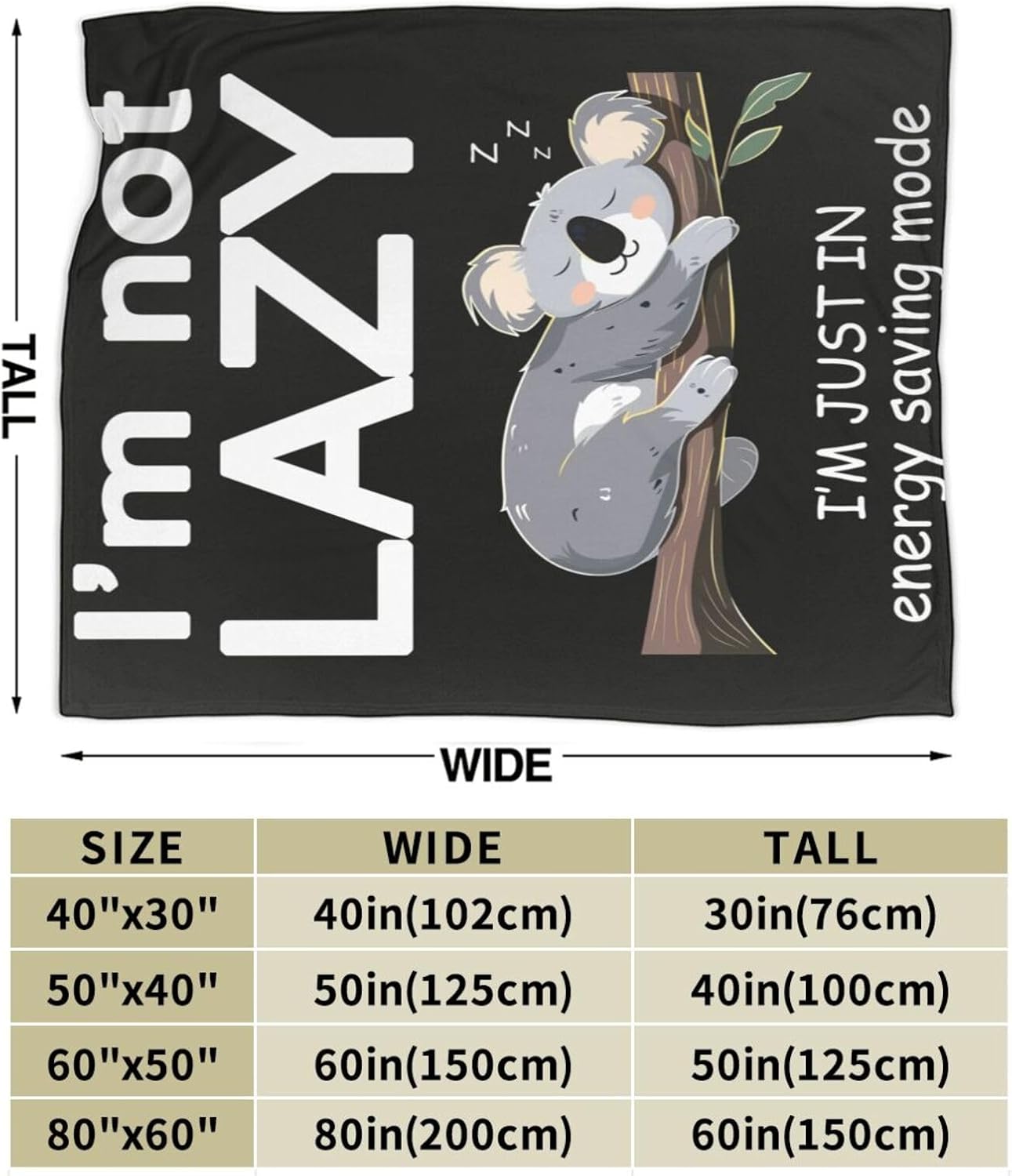 Koala Blanket Koala Throw Blanket Soft Cozy Warm Fuzzy Fleece Lightweight Plush Merch Animals Decor Gifts Lover for Man Woman Boy Girl Couch Bedding Sofa 50"X40"