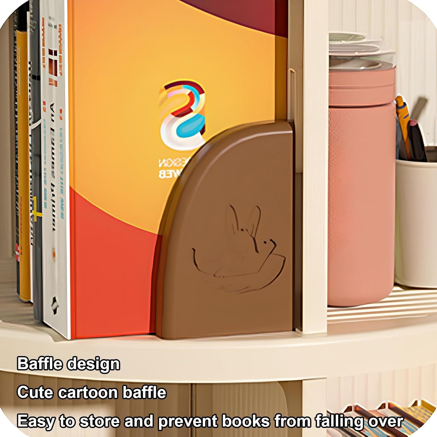 360° Rotating Bookshelf for Kids - Swivel Bookcase Tower with Wheels, Ideal for Living Room, Office, or Study Room - Small Corner Bookshelf in Green