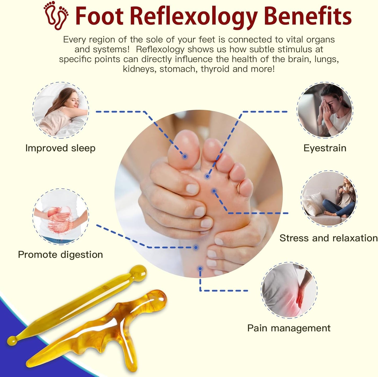 Reflexology Foot Socks with Triangular Acupressure Massage Tool Set - Plantar Fasciitis Relief for Heel Pain, 2026 Gift Package Joint Massager
