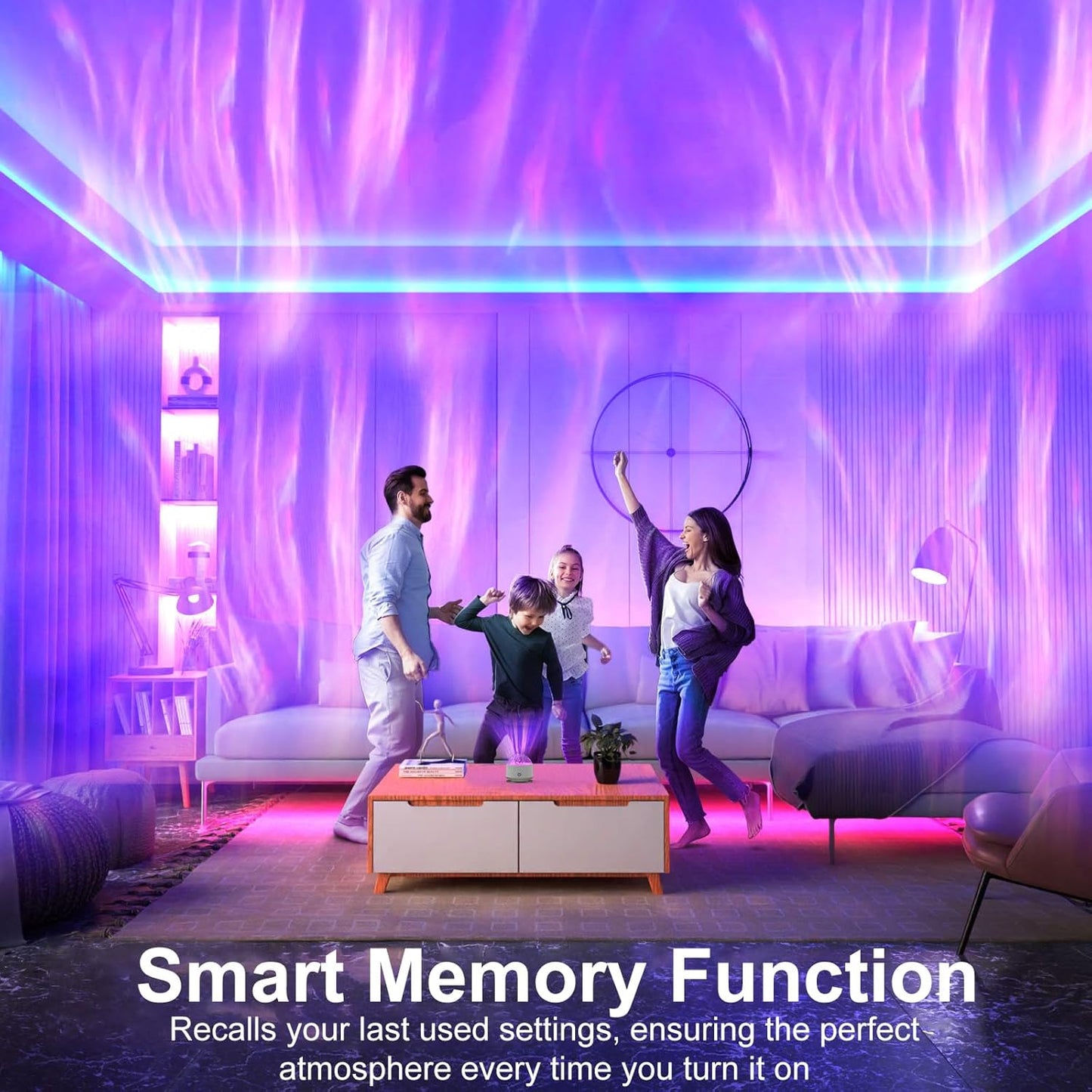 Northern Light Projector, Battery Operated Aurora Night Light, 16 Colors Galaxy Lamp Ocean Wave Ceiling Projector Mood Ambient Lighting for Bedroom Party Adults Kids Room Toddler Girl Gift