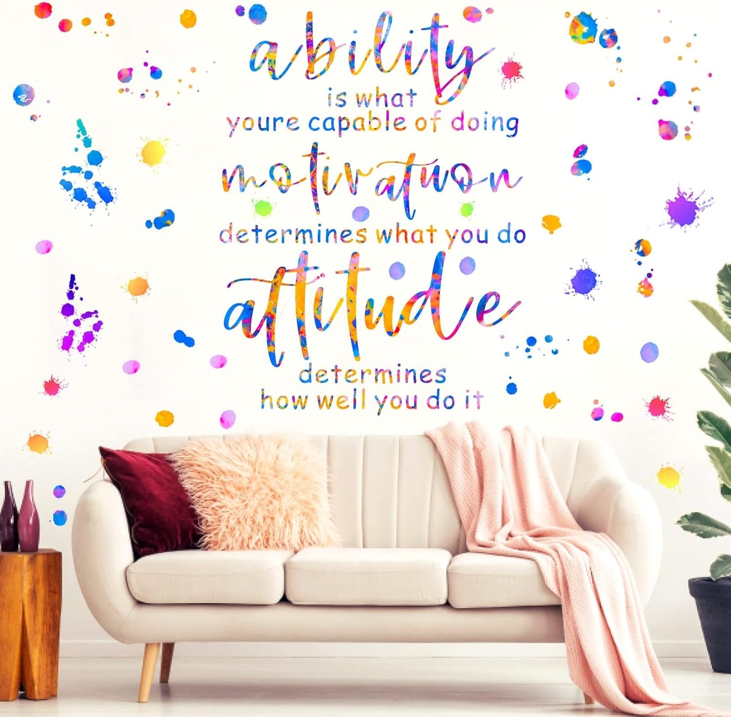 Colorful Inspirational Wall Decals Motivational Quotes Wall Stickers Peel and Stick Positive Phrases Stickers Saying Inspirational Wall Decals for Kids Room Bedroom Classroom Playroom Decor