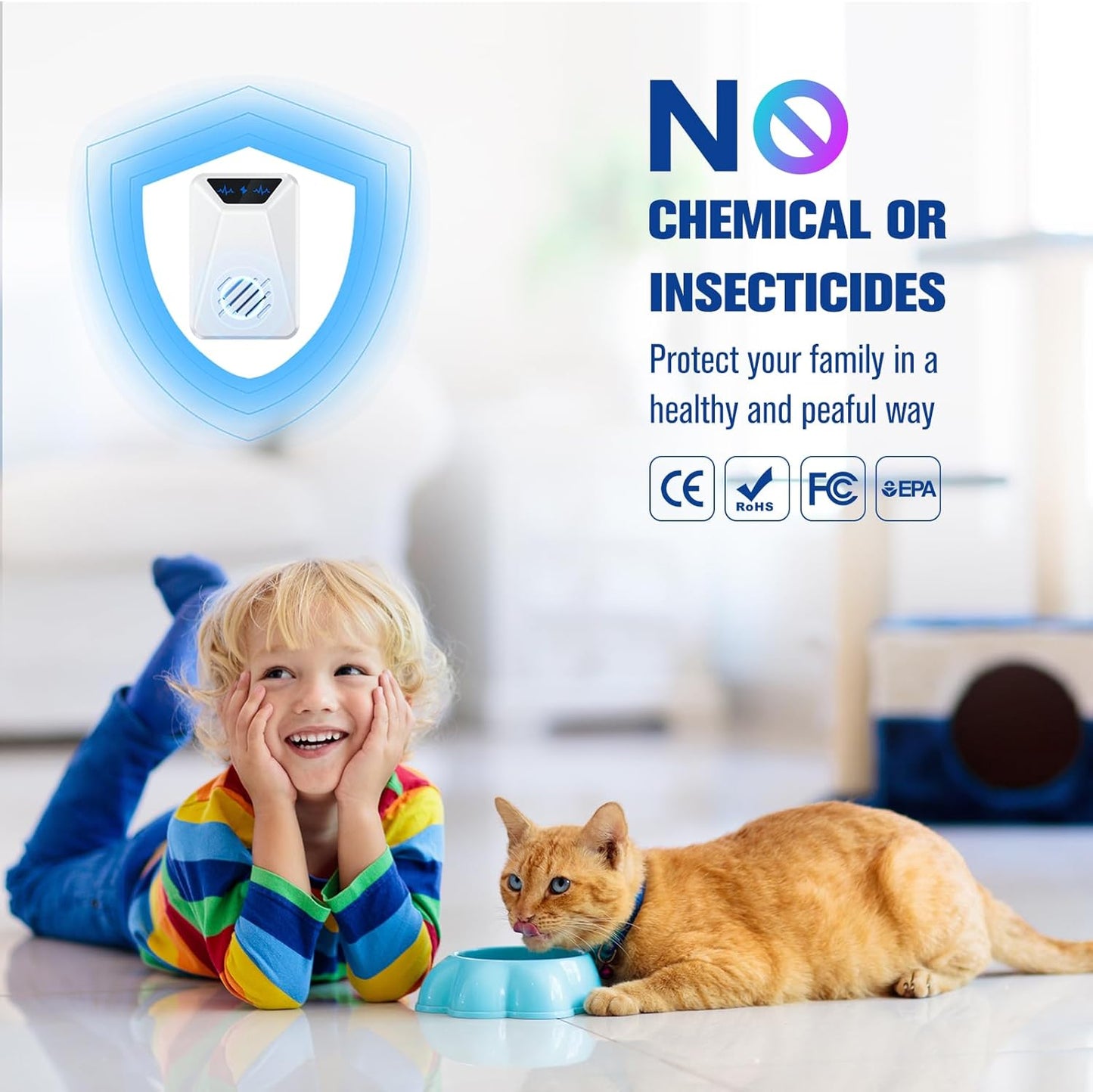 6 Packs Ultrasonic Pest Control Repeller, Electronic Pest Repellent Plug in Indoor for Insect Roaches Spider Ant Bug Mosquito Rat Mouse Repellent for House Home Kitchen Garage
