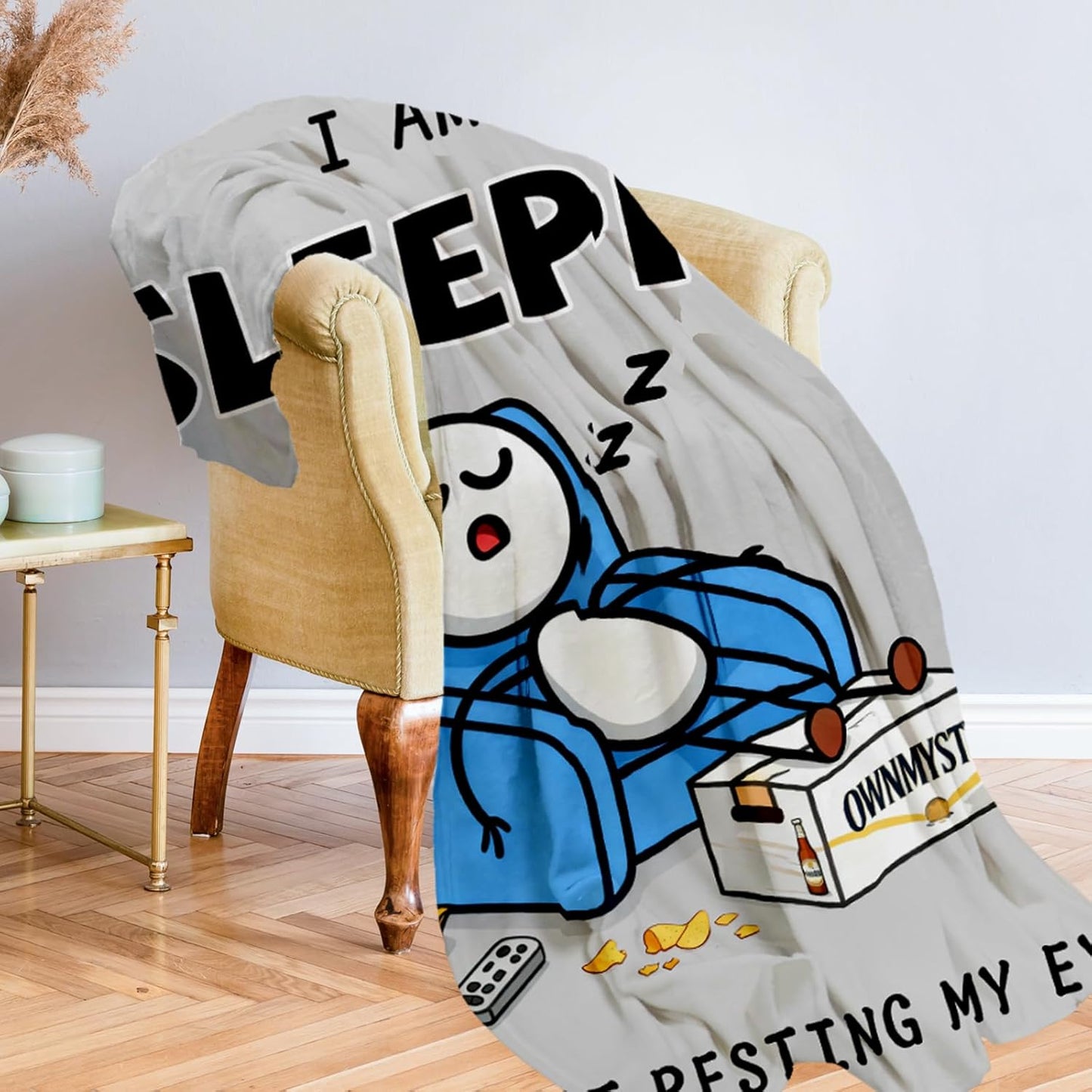 Birthday Gifts for Men, Funny Gift for Dad, from Daughter Son, Soft Flannel Throw Blanket for Bed Sofa Napping Camping, Blanket for Boyfriend Husband Grandpa Uncle, 60'' x 50'', Grey
