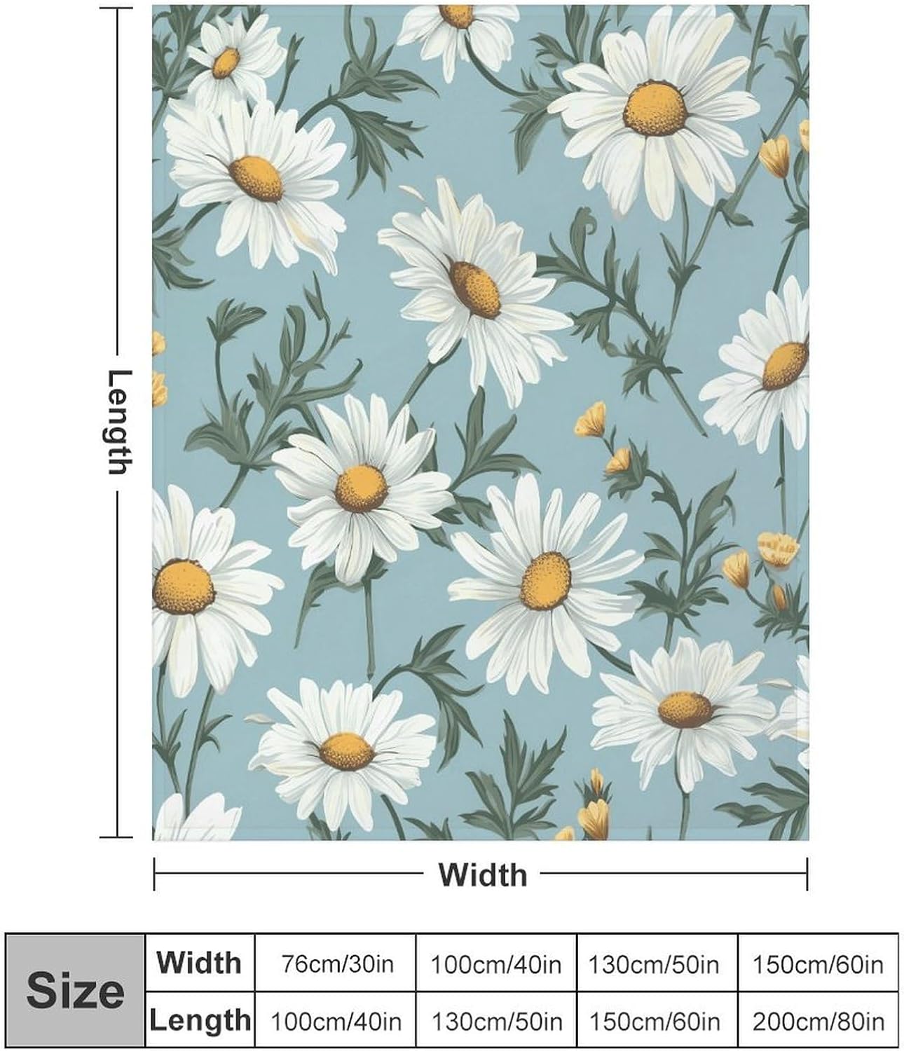 Daisy Blanket Chunky Fluffy Fuzzy Bed Blankets Cozy Soft Warm Winter Blankets Anti-Pilling Flannel Throw Blanket for Couch Living Room Bedroom Multiple Size