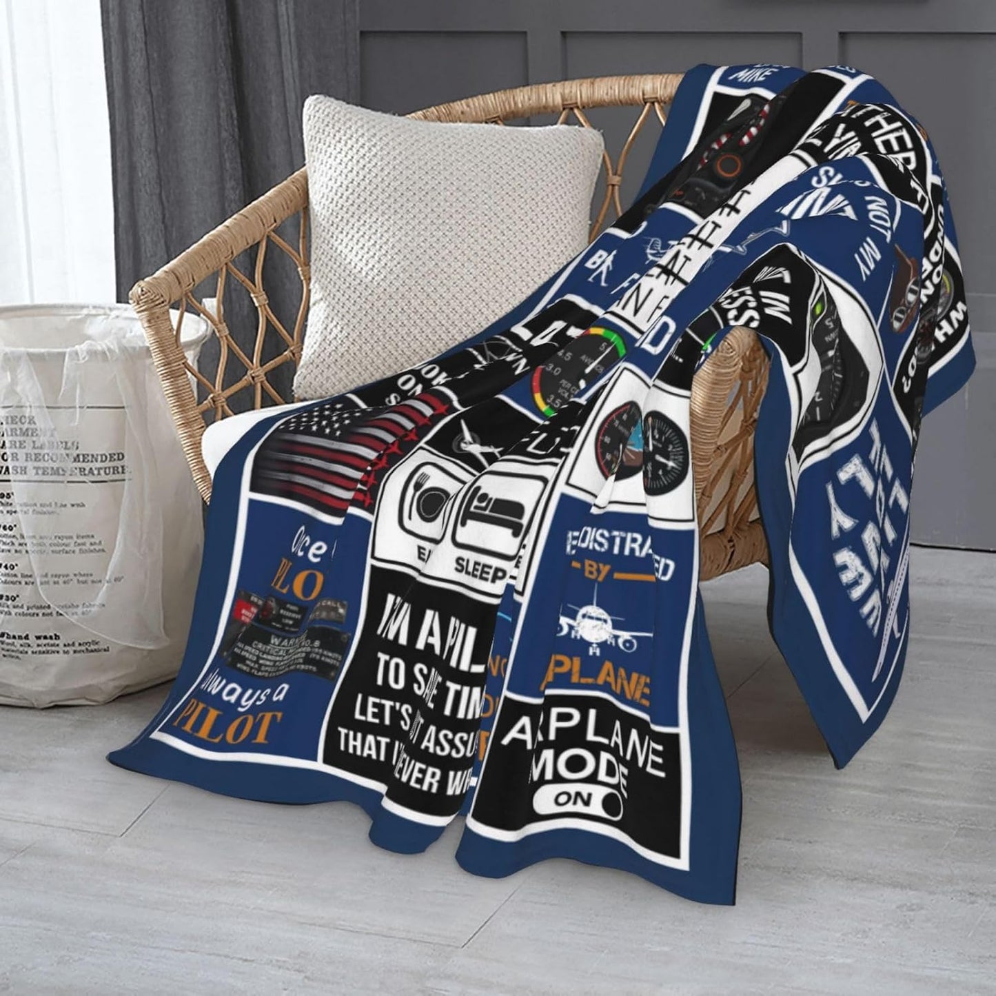 Pilot Blanket, Pilot Gifts for Him Men-Aviation Gifts for Kids,Travel Blanket Airplane, Birthday Gifts for Aviator Gift Ideas Throw Blanket for Bed Sofa 60"x50"
