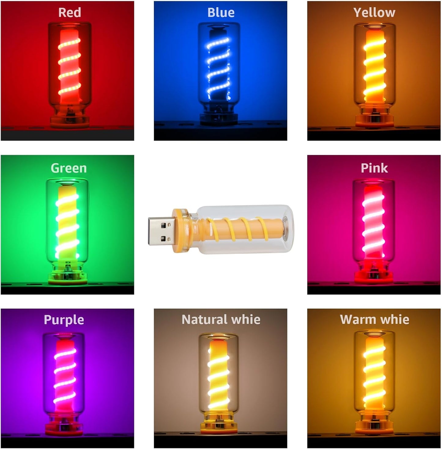 USB Light for Car, Retro Car Interior Lights with USB C Adapter - Vintage Touch-Dimmable LED Ambient Lighting - Mini Decorative Light for Auto, Home and Praty (Clear-Purple)