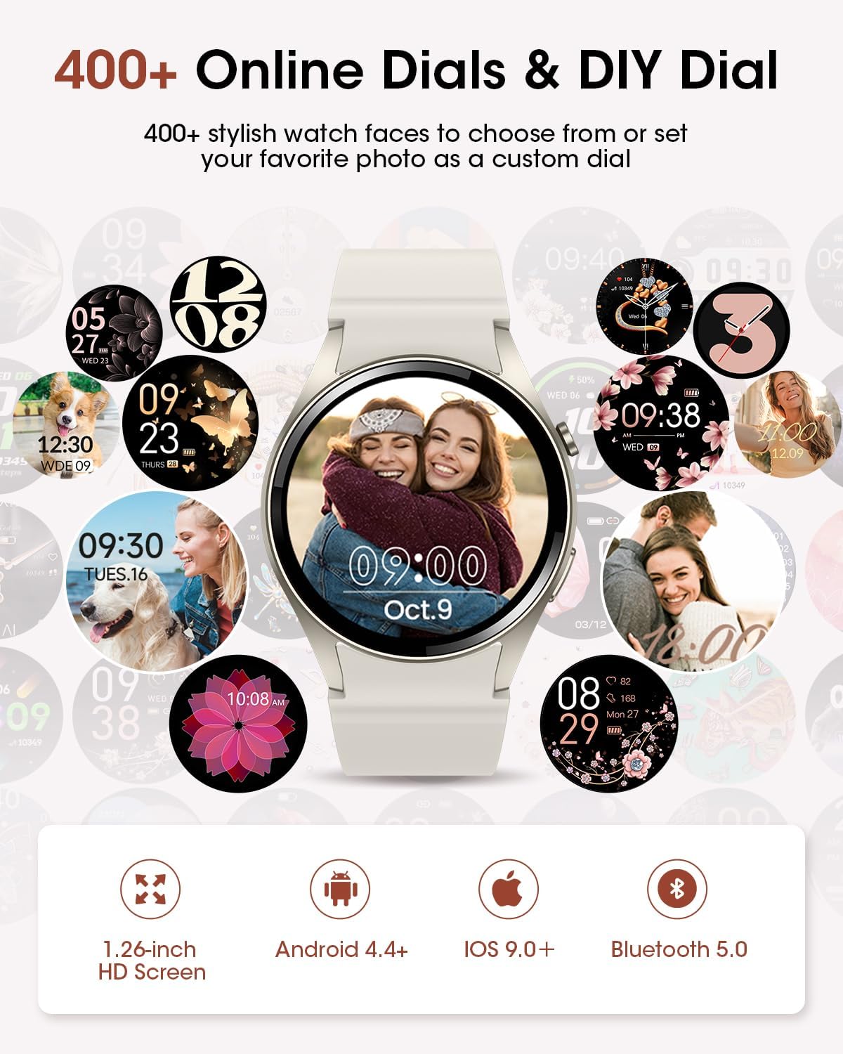 Smart Watches for Women/Men (Make/Answer Calls), Fitness Smart Watch with Heart Rate/SpO2/Sleep Monitor, Pedometer Tracker, 120+ Sport Modes Fitness Tracker Watch, Smartwatch for Android and iPhone