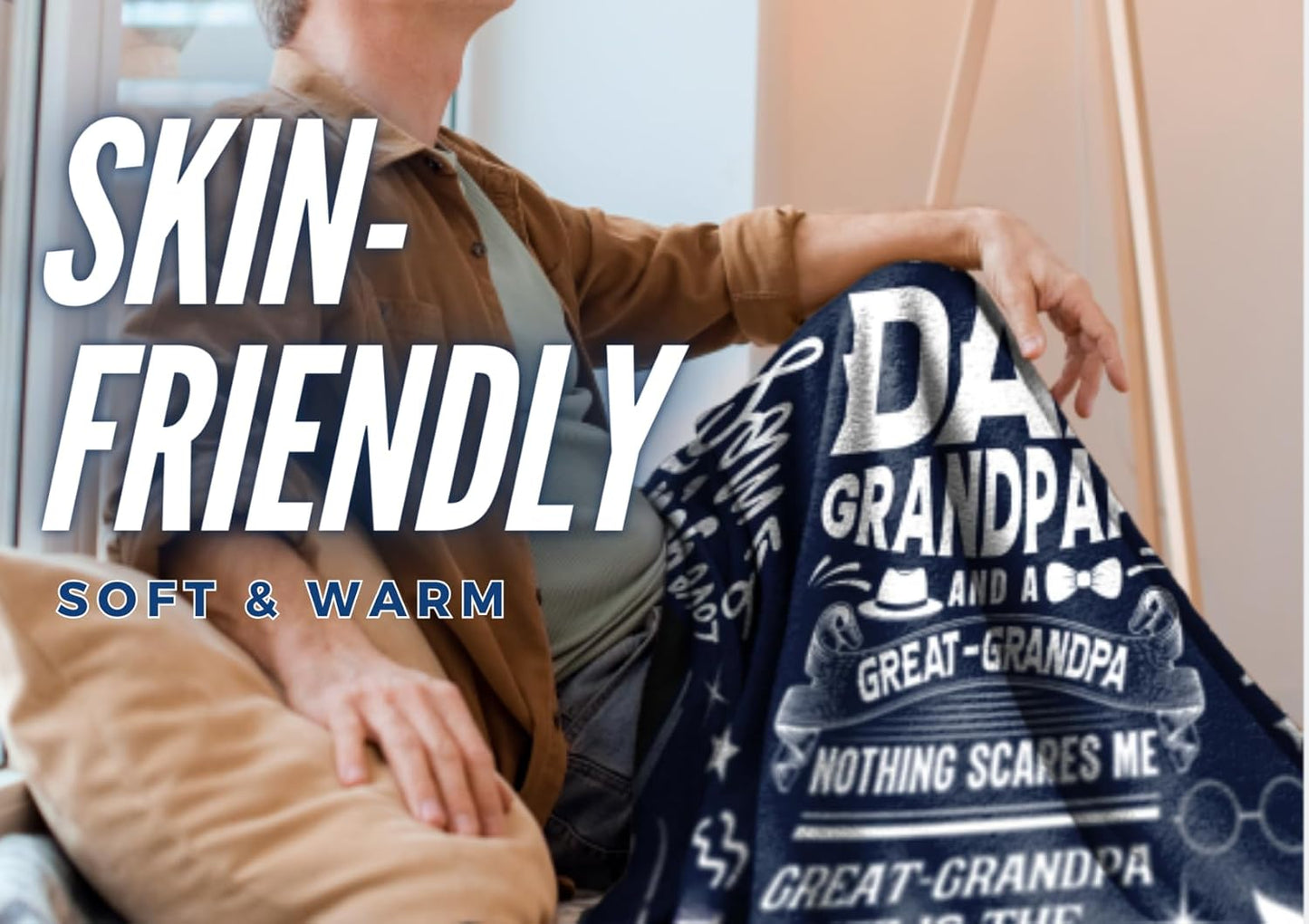 Great Grandpa Gifts, Great-Grandpa Blanket Super Soft & Skin-Friendly, Unique Flannel Blankets Gifts for Great Grandfather, Perfect for Birthday, Father's Day, Christmas, 50” x 60”