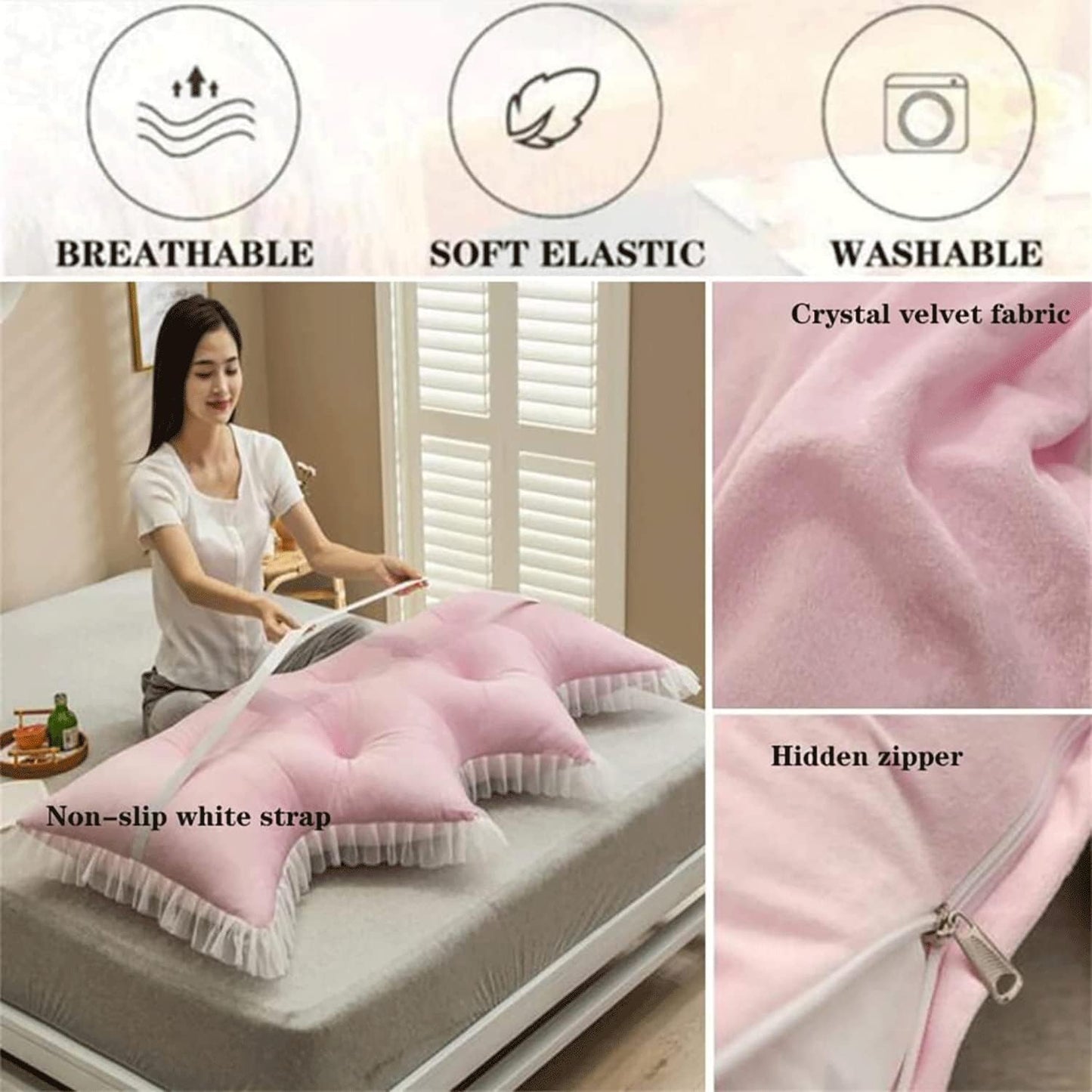 Reading Large Pillows Backrest Bed Back Cushion Wedge Lumbar Support Rest Pillow,Headboard Pillow Bed Backrest(Size:47"/120cm,Color:A)