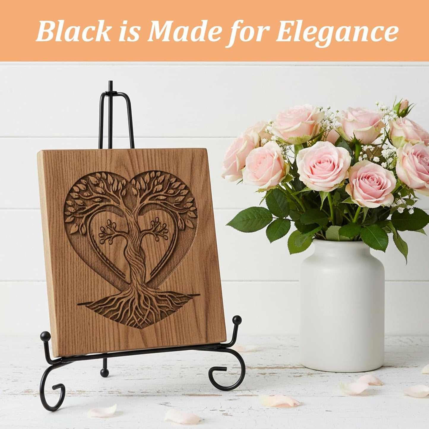 MAQUITA 10 Pack Iron Display Stands 10 Inches Plate Picture Stands for Display Black Metal Foldable Easel Stand Decorative for Frame Book Card Artwork Book Collection Foldable Easel Stand Decorative