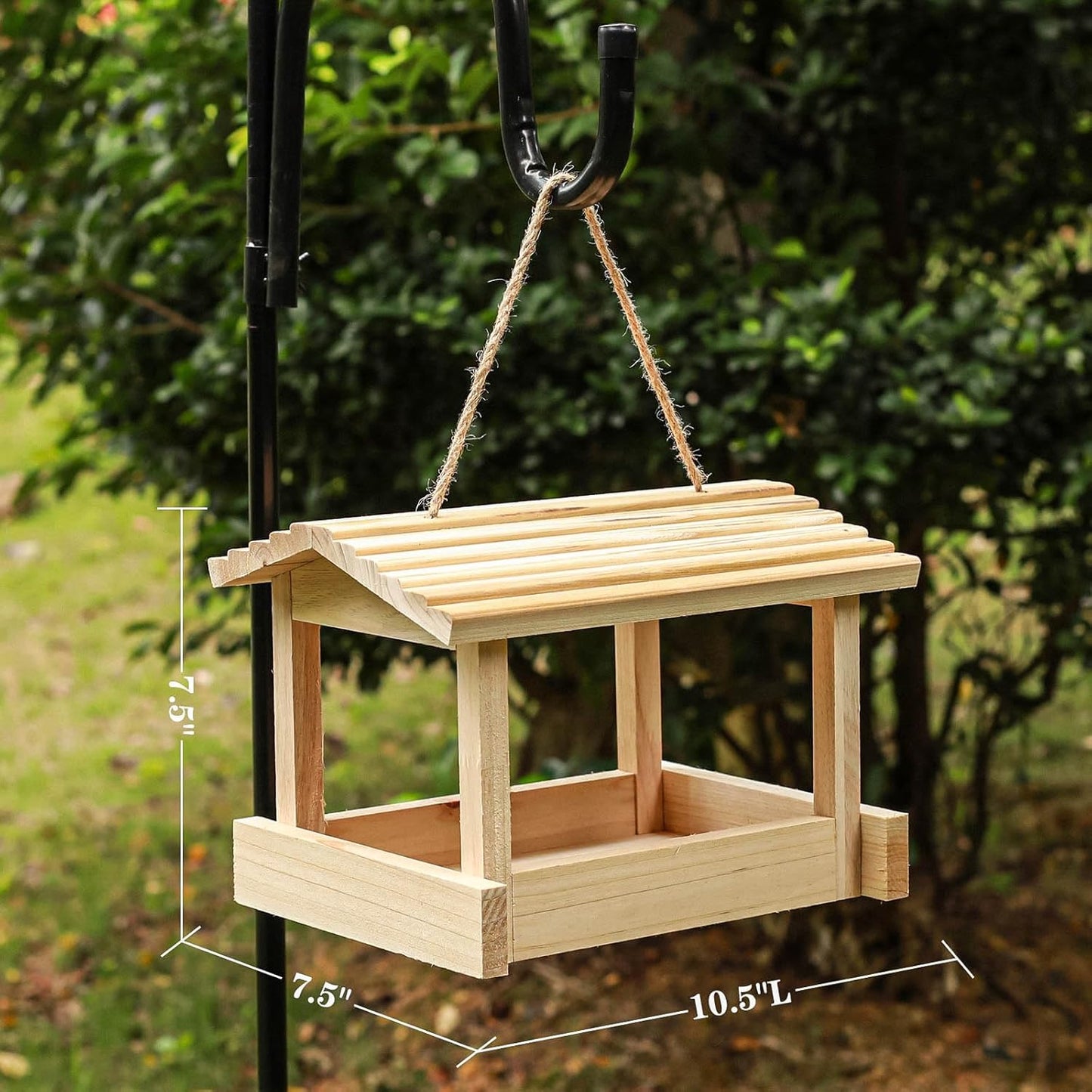 STARSWR Bird Feeders for Outside Hanging, Wild Bird Feeder House for Cardinals Finches Wooden Bluebird Feeder Mealworm Feeder Outdoor Wood Platform Bird House Feeder
