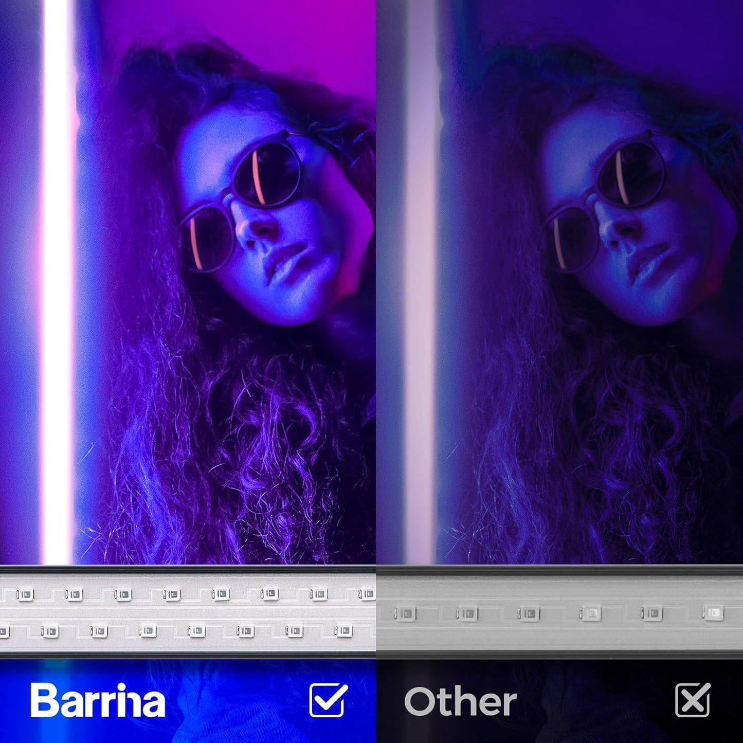 Barrina Black Light Bar, 10W 1FT Magnetic LED Black Lights, for Glow Party, Fluorescent Poster Paint, Blacklight Halloween Decorations, Linkable UV Light, Plug with Built-in ON/Off Switch, 2 Packs