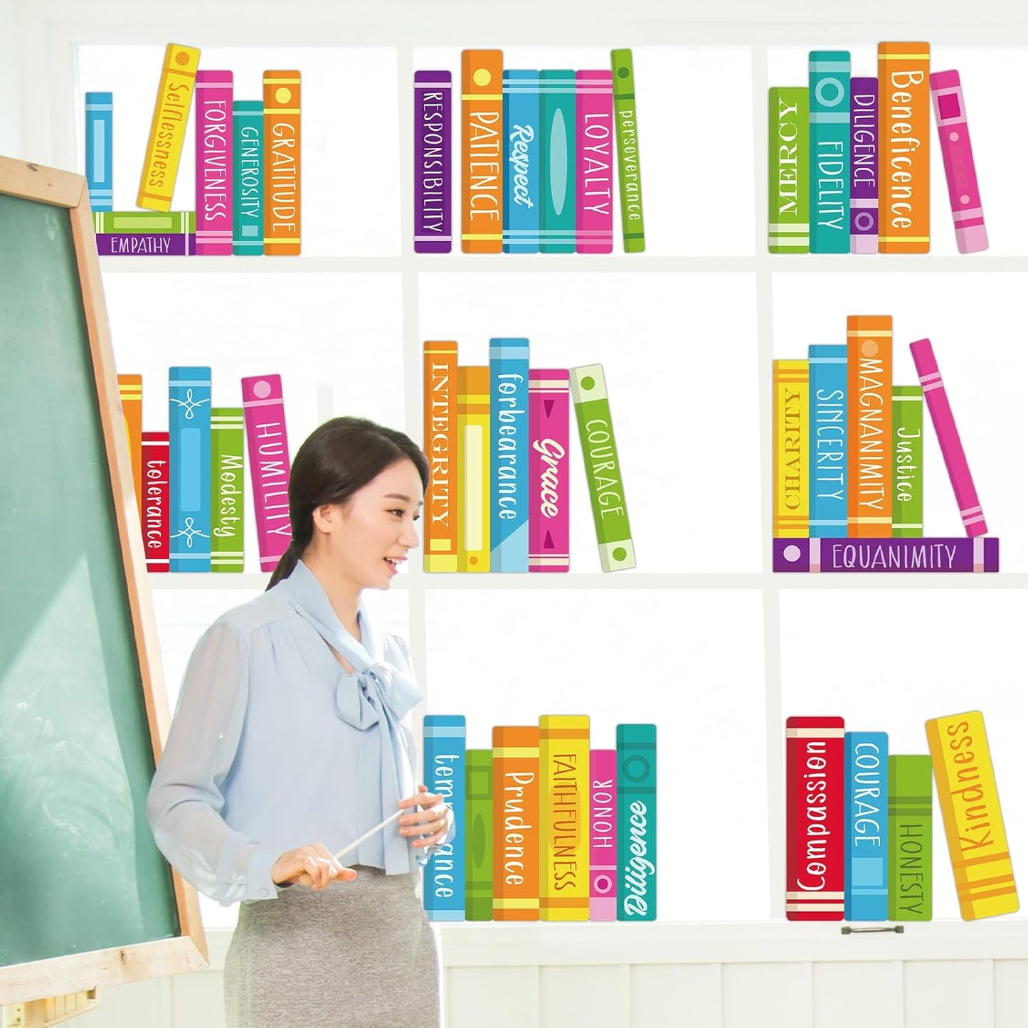 9 Sheets Colorful Book Window Clings Inspirational Book Print Wall Stickers Motivational Read Books Wall Art Reading Classroom Decor for Back to School Classroom Library Home Mirror Glass Decorations