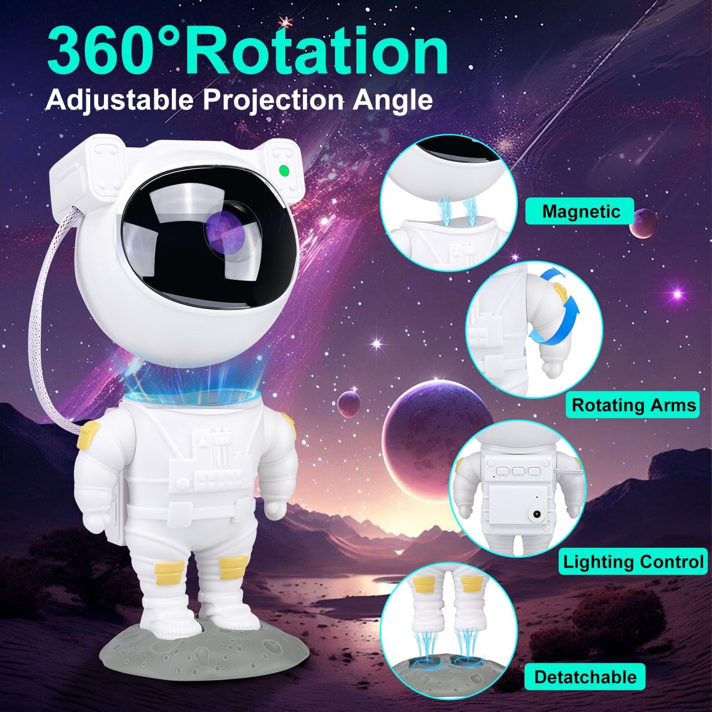 Star Projector Galaxy Night Light,Birthday Gifts Toys for 2-10 Year Old Boys Girls- Astronaut Starry Nebula Ceiling LED Lamp with Timer and Remote,Projection Lights for Bedroom Décor