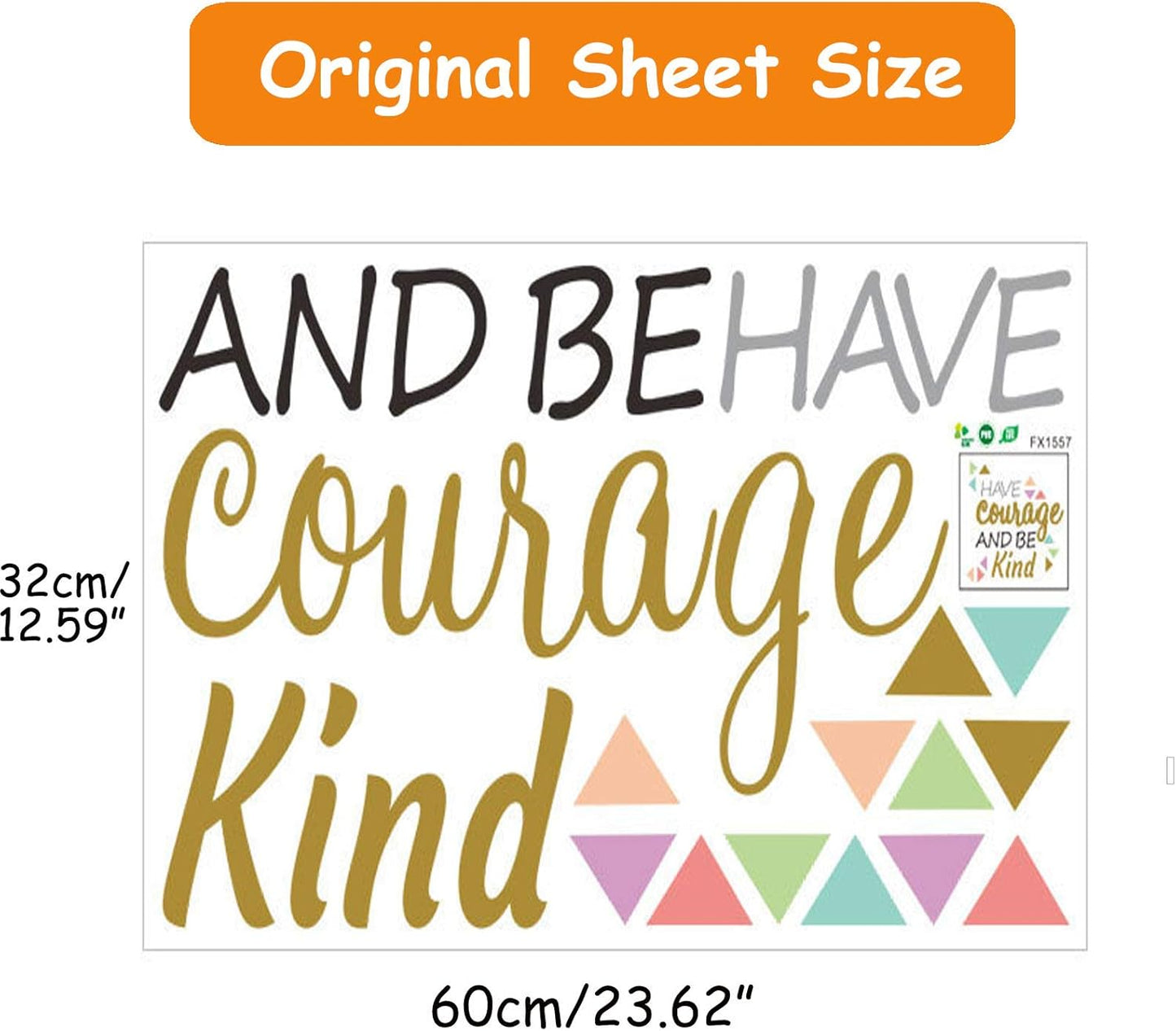 Inspirational Wall Decor Quotes for Boy Girl Room–Have Courage and Be Kind– Decor for Living Room Bedroom Classroom Playroom Nursery Girls Boys Room Wall Decals Decorations