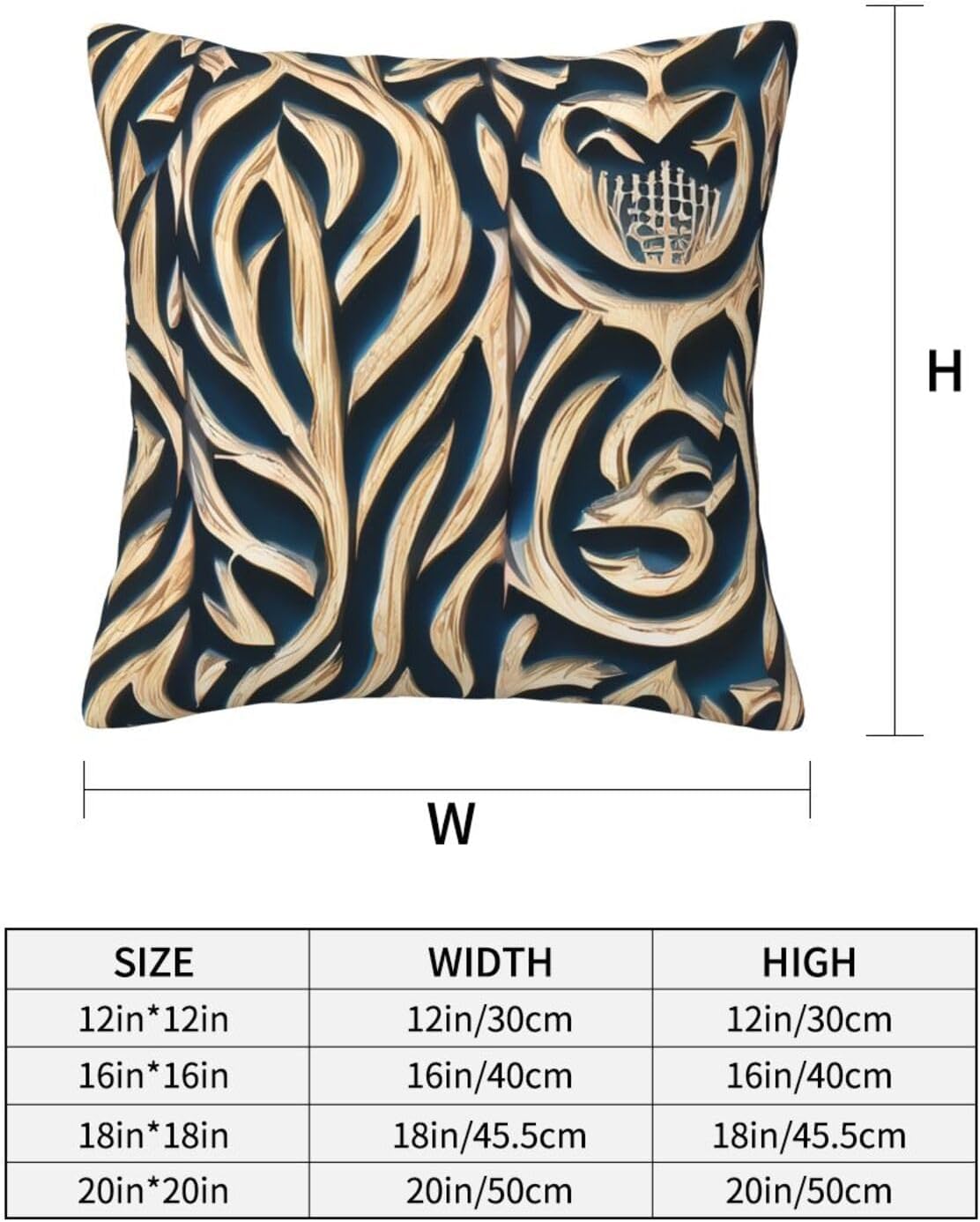 All-Season Square Pillow Covers 18"X18", Carving, Decorative Throw Pillow Covers for Sofa Bed Couch, Hidden Zipper Cushion Cover, Square Lumbar & Accent Pillowcases for Home Decor