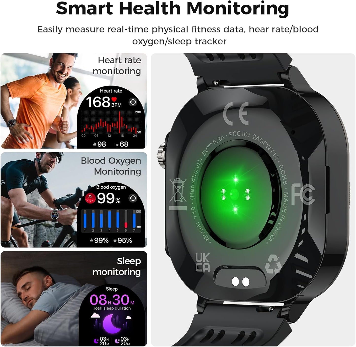 Smart Watch, 2026 AMOLED 1.43" Fitness Smartwatch for Men Women, Bluetooth 5.4 Call, 130+Sports Modes, 60+Days Flashlight, Heart Rate/Sleep Monitor, IP68 Waterproof Activity Tracker for Android iOS