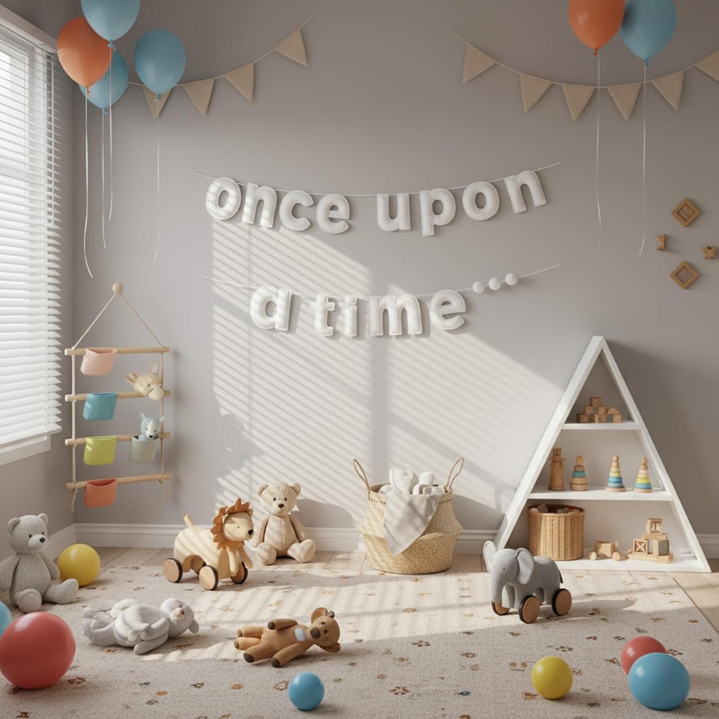 Once Upon a Time Decorations Felt Banner Once Upon a Time Sign Reading Corner Decor for Toddler Classroom Bedroom Living Room Family Bookshelf Birthday Present