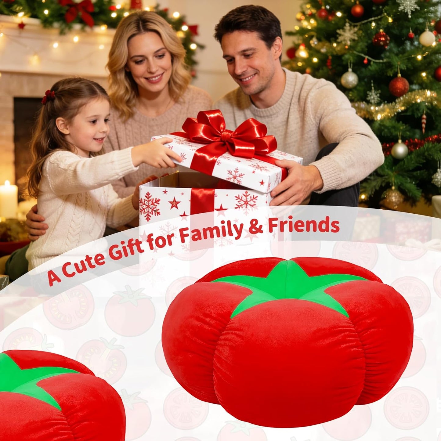 Extra Large Tomato Floor Cushion Pillow – Plush Floor Cushion for Sitting & Activities, for Reading, Gaming, Meditation & Home Decor – Cute Round Plush Chair Cushion.60cm/23.6Inch