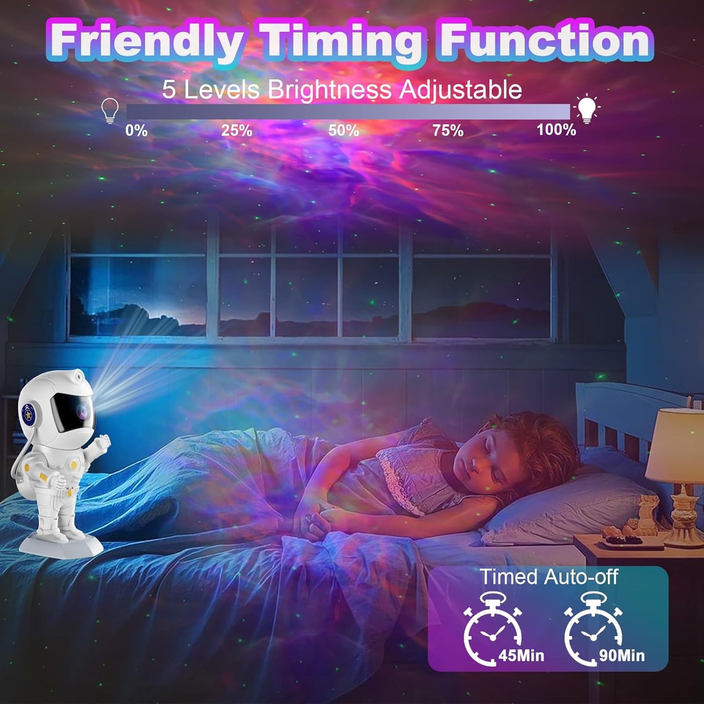 XIAOER Astronaut Galaxy Star Projector Night Light for Ceiling Bedroom Starlight Space Nebula Sky Star Lamp Projector with Timer Remote Christma Birthday Halloween Gifts for Kids Boy Teen Baby Toddler