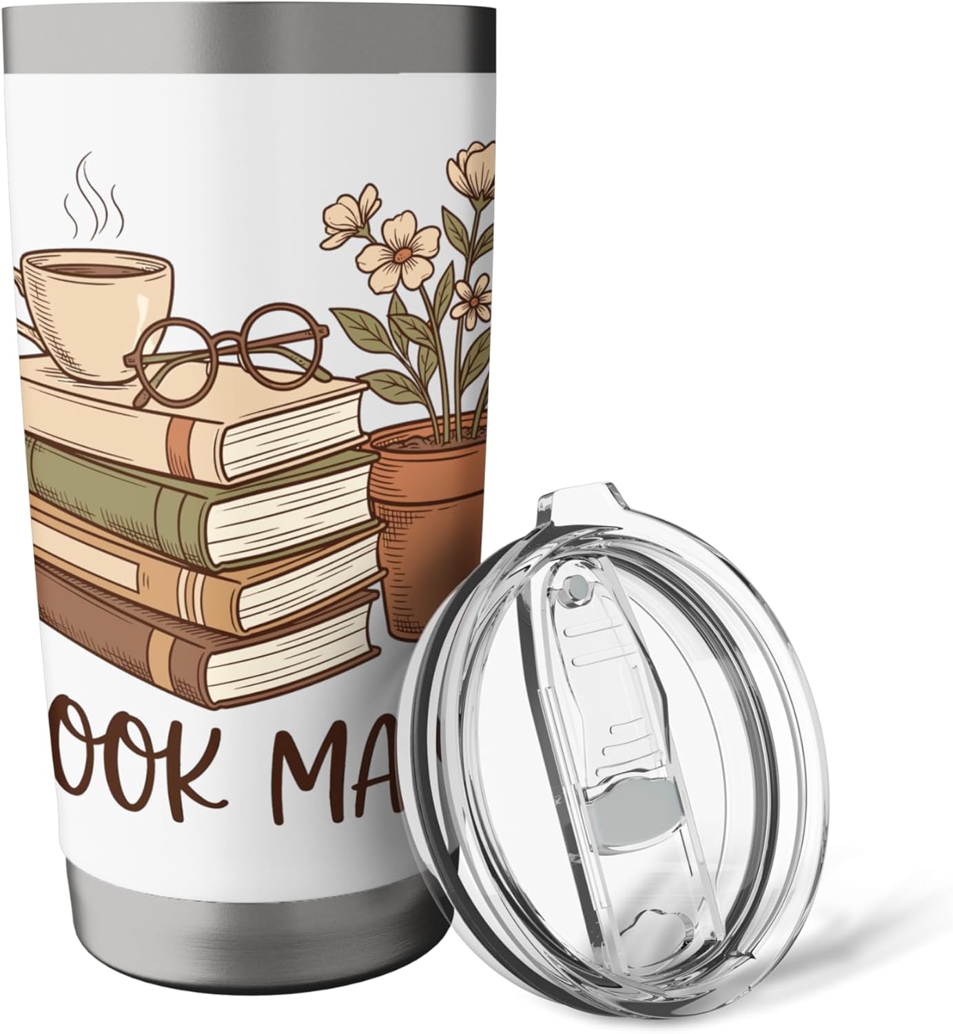 Book Mama Coffee Reading Library Literacy Mother Lover Stainless Steel Insulated Tumbler