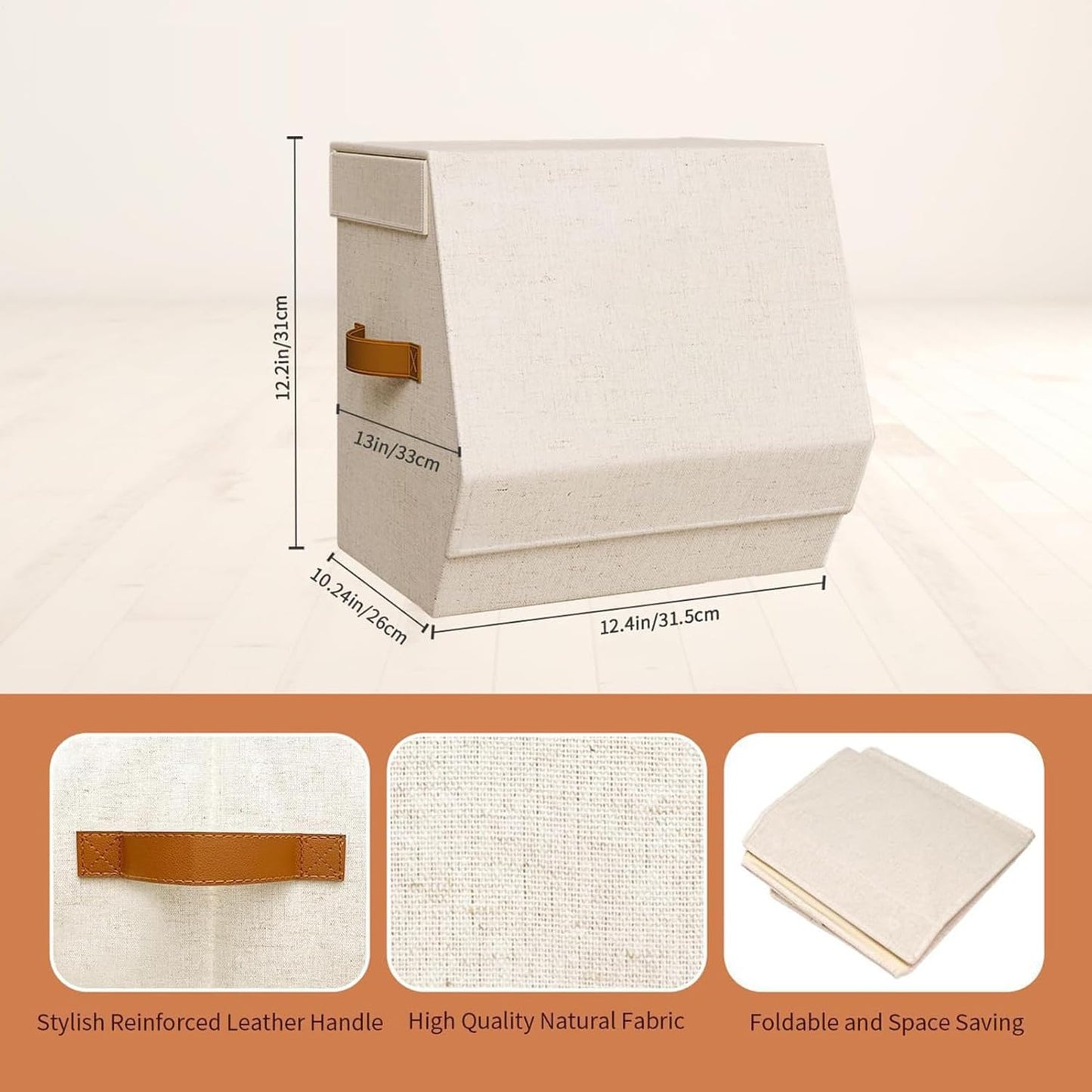 Cube Storage Organizer Bins - Stackable Foldable Box, 1 Set Fabric Storage Cube Bins With Handles And Lid, Reinforced Panel With Dust-Proof Cover, Home Decor Supply, Closet Chest For Clothes