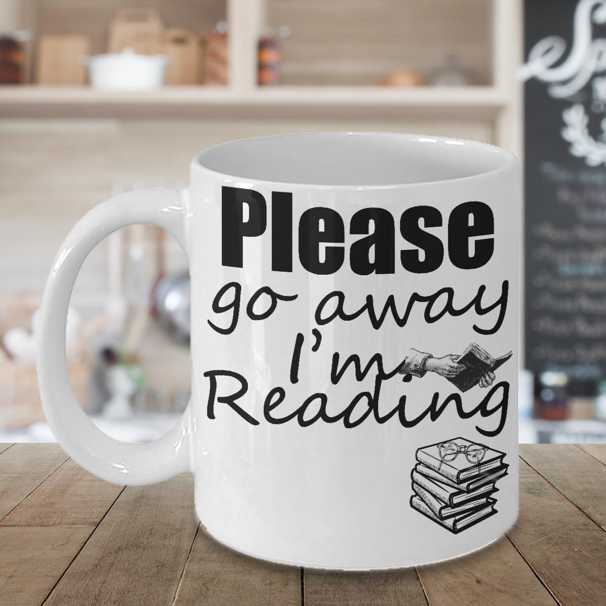 PLEASE GO AWAY READING MUG ~ Book lover -I love hot girls - Book lover gift -reading quote - funny love to read - mug if you can read this -librarian gifts -White coffee Tea Cup 11 Oz