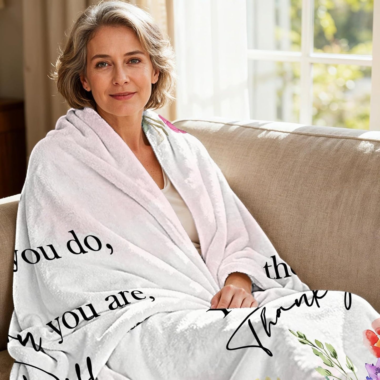 Thank You Gifts for Women, Appreciation Gifts for Employee, Inspirational/Farewell/Retirement Gifts for Coworkers/Teacher/Nurse Throw Blanket 60”×50”