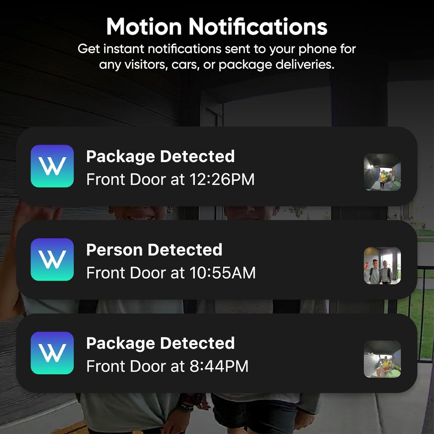Wyze Battery Video Doorbell Wireless Camera, 1536x1536 HD+ with Color Night Vision, 2-Way Audio, 1:1 Head-to-Toe View, Person/Vehicle/Package Monitor, Wire-Free/Wired Option, 1 Minute Easy Setup