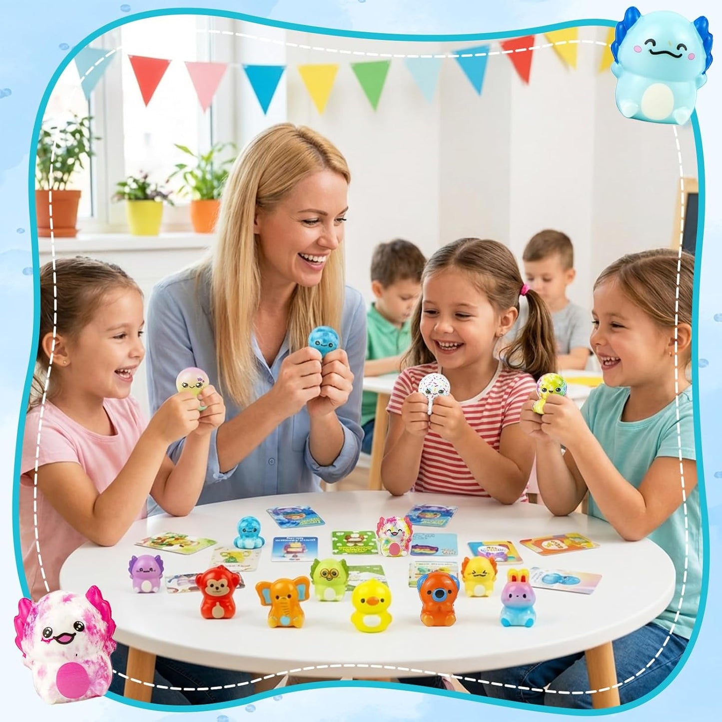48-Pack Slow Squishy Toys Soft Stress Relief Fidgets Toys for Kids 4-12,Easter Egg Filling,Birthday Party Favors Birthday Goodie Bags Teacher Supplies Classroom Prizes (Animal, 48)