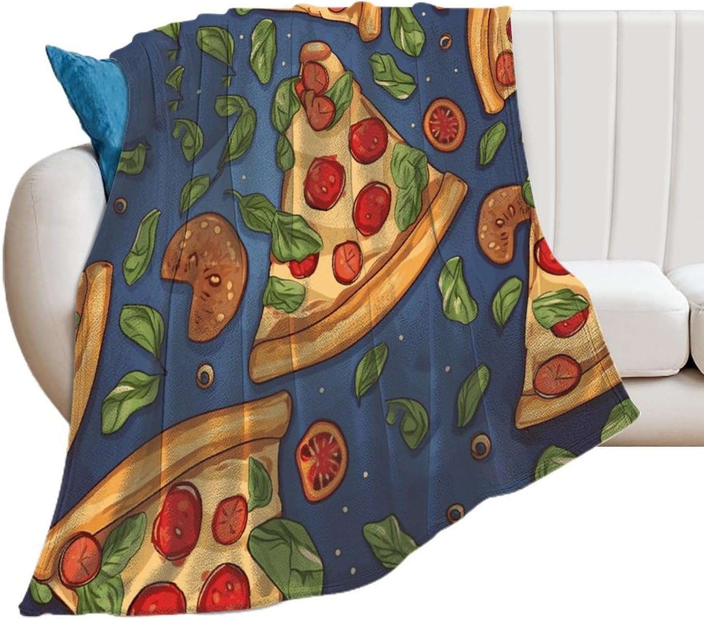 Pizza Blanket Super Soft Lightweight Throw Blanket Cute Cozy Warm Bed Blanket Decorative Fuzzy Blanket All-Season Home Decor Gift for Sofa Couch Living Room 50"*60"（130 * 150cm）