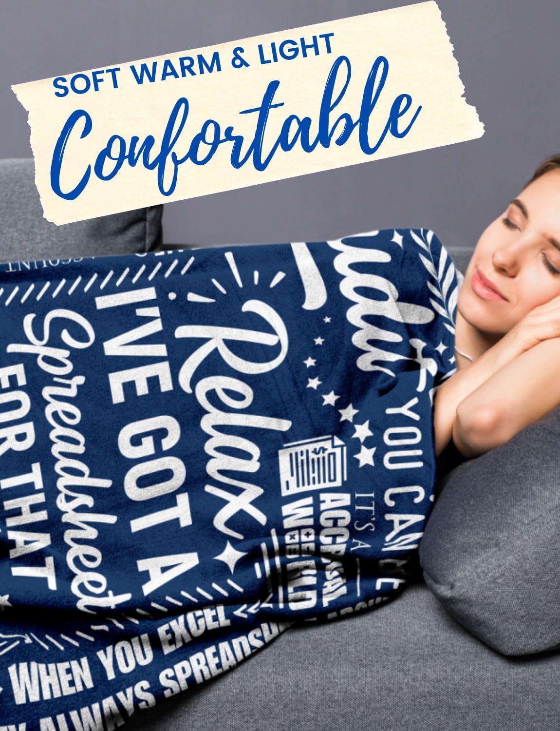 Accountant Gifts, Accountant Accounting Blanket for Accounting, Women, Auditor, Coworkers, Blue Throw Blanket 50x65 Inche - Be Audit You Can Be