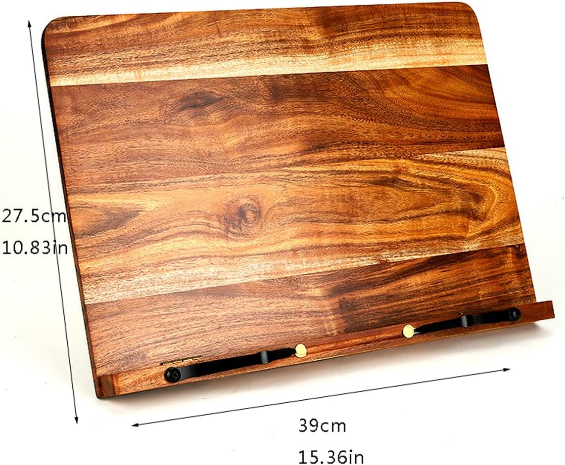 Book Stand Board-Adjustable Foldable Holds Cookbooks Reading Rest Book Holder Adjustable Cookbook Documents Holder Portable Bookstands
