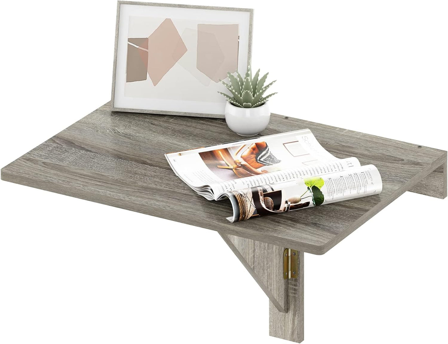 Furinno Hermite Wall Mounting Folding Table, French Oak