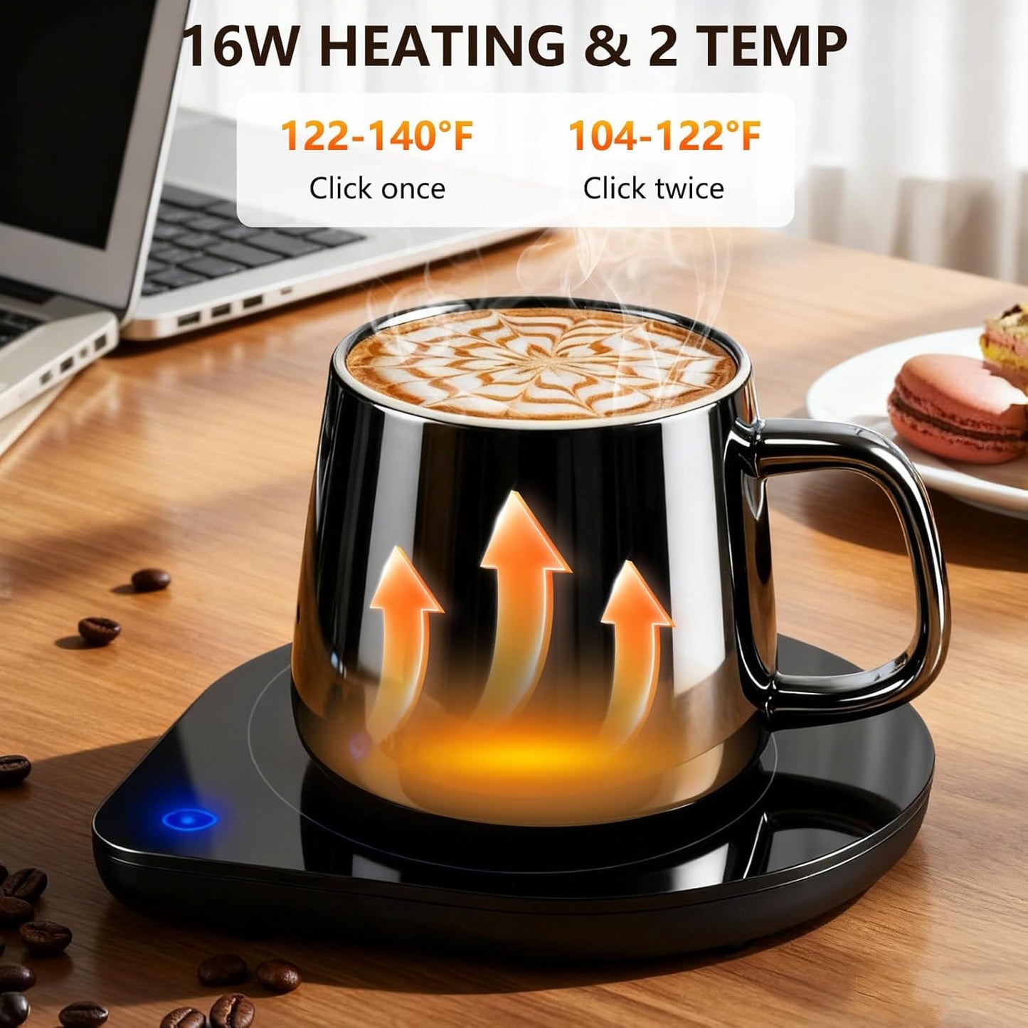Mug Warmer with Cup Set: Yeewell Coffee Warmer for Desk - Electric Mug Heater with Adjustable Temperature - 2026 Gifts for Coffee Lover