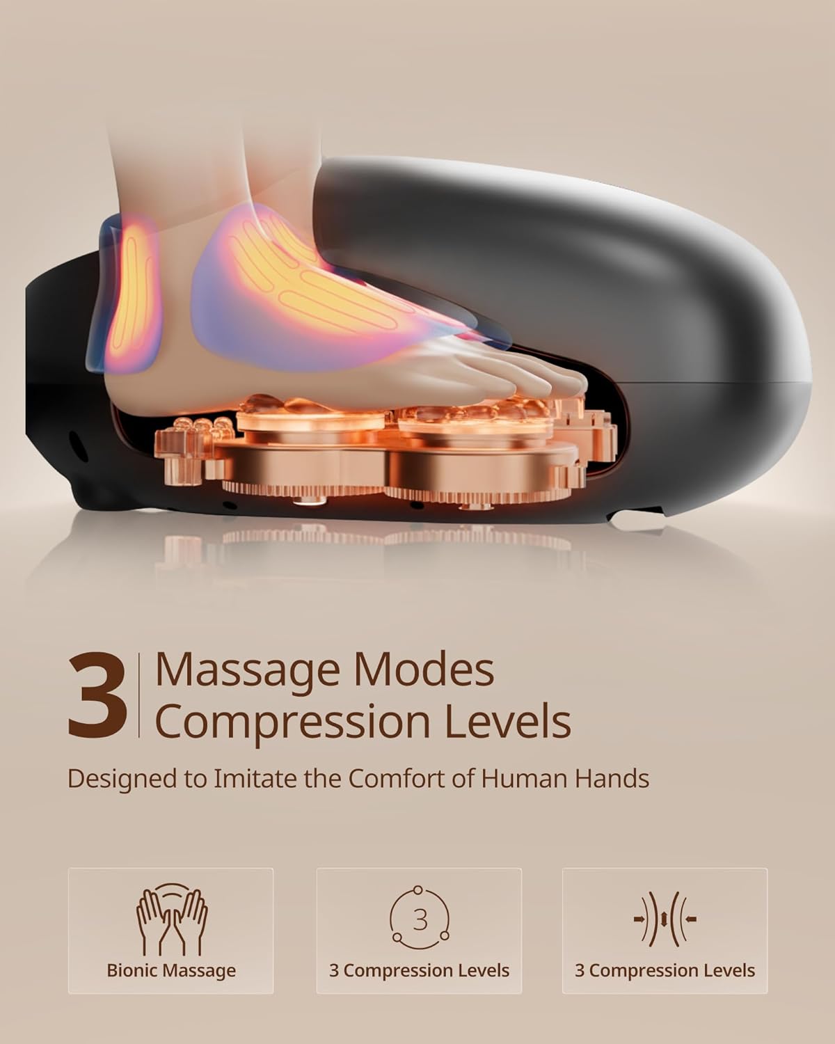 Shiatsu Foot Massager Machine with 3-Level Heat, Deep Kneading Therapy, Air Compression, Auto-off Timer, Remote Control, for Plantar Fasciitis, Neuropathy, Pain Relief, for Men Women Size up to 13