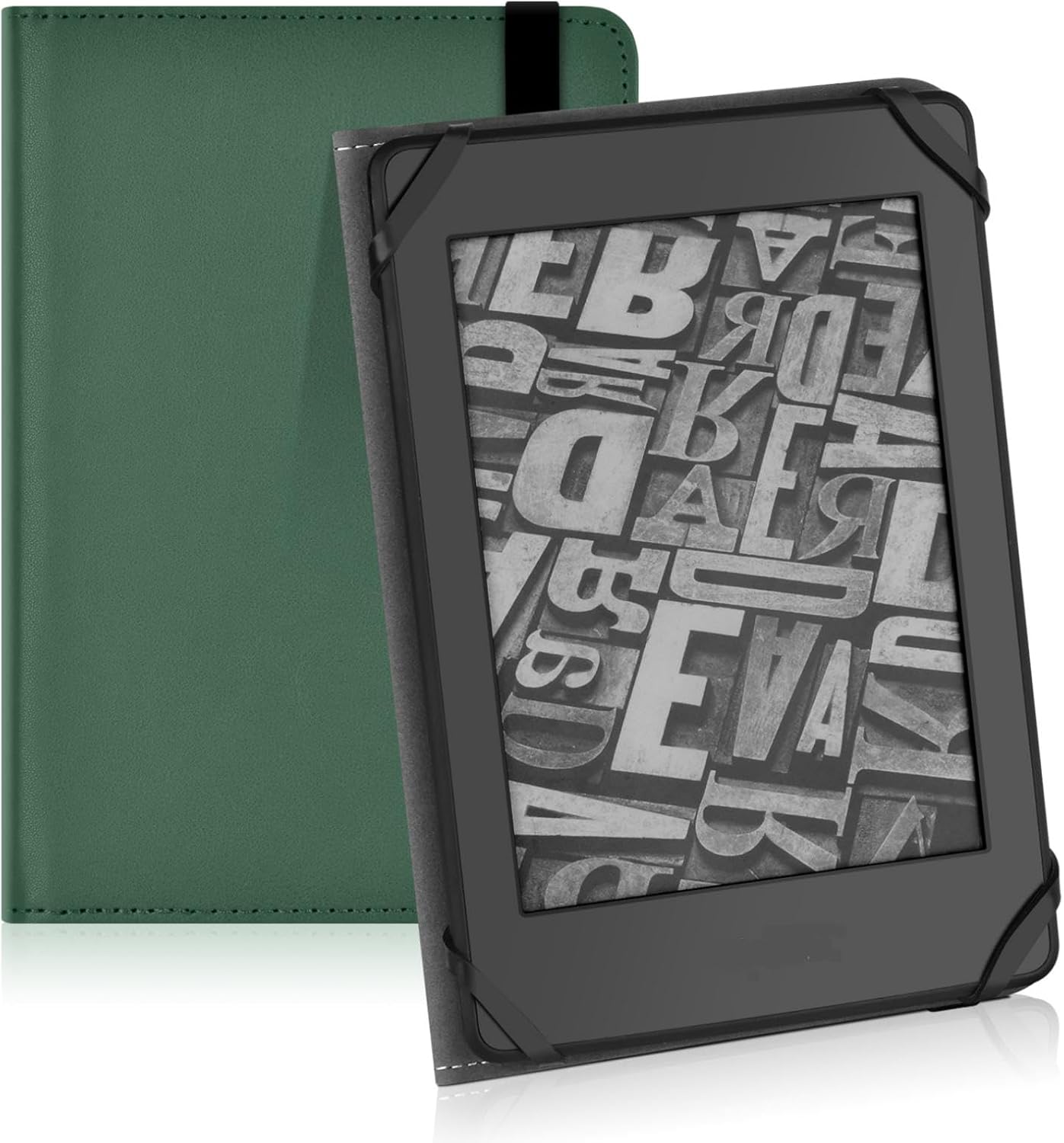 DaFong Universal Case for 6" eReaders Tablet, Lightweight PU Leather Cover with Hand Strap for 6 Inch, Kobo/Voyaga/Sony/Tolino/Nook/Pocketbook E-Book Tablet,Dark Green