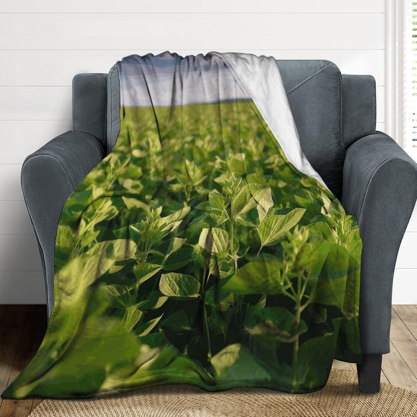 Soybean Field Blanket Super Soft Lightweight Throw Blanket Cute Cozy Warm Bed Blanket Decorative Fuzzy Blanket All-Season Home Decor Gift for Sofa Couch Living Room 60"*80"（150 * 200cm）