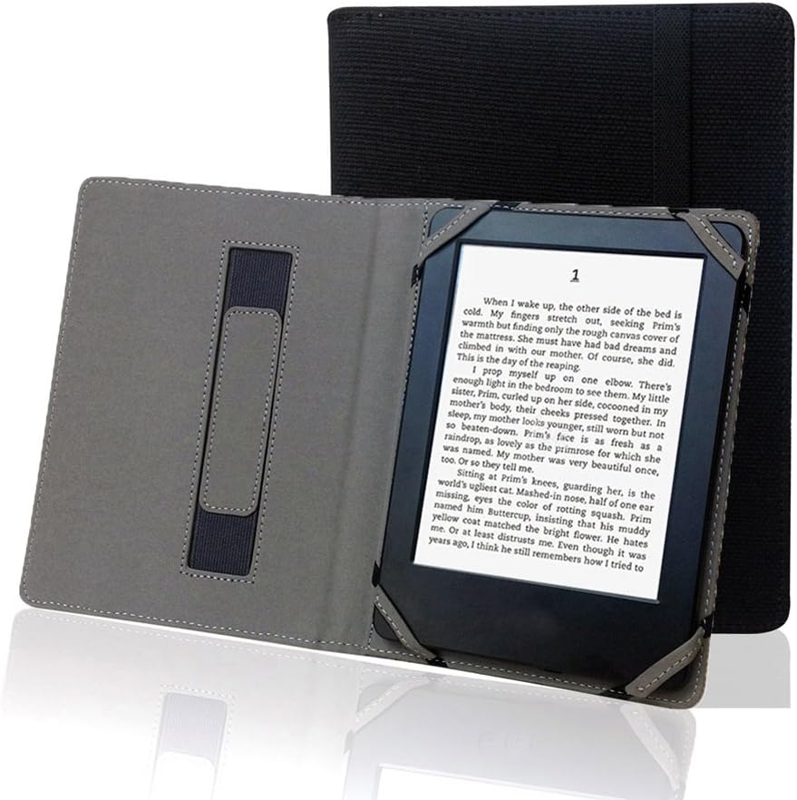 Natural Linen Case Cover for 6" ebook Reader Universal Hemp Case Cover for Sony/kobo/tolino/Pocketbook 6inch ebook Reader (Carbon Black)