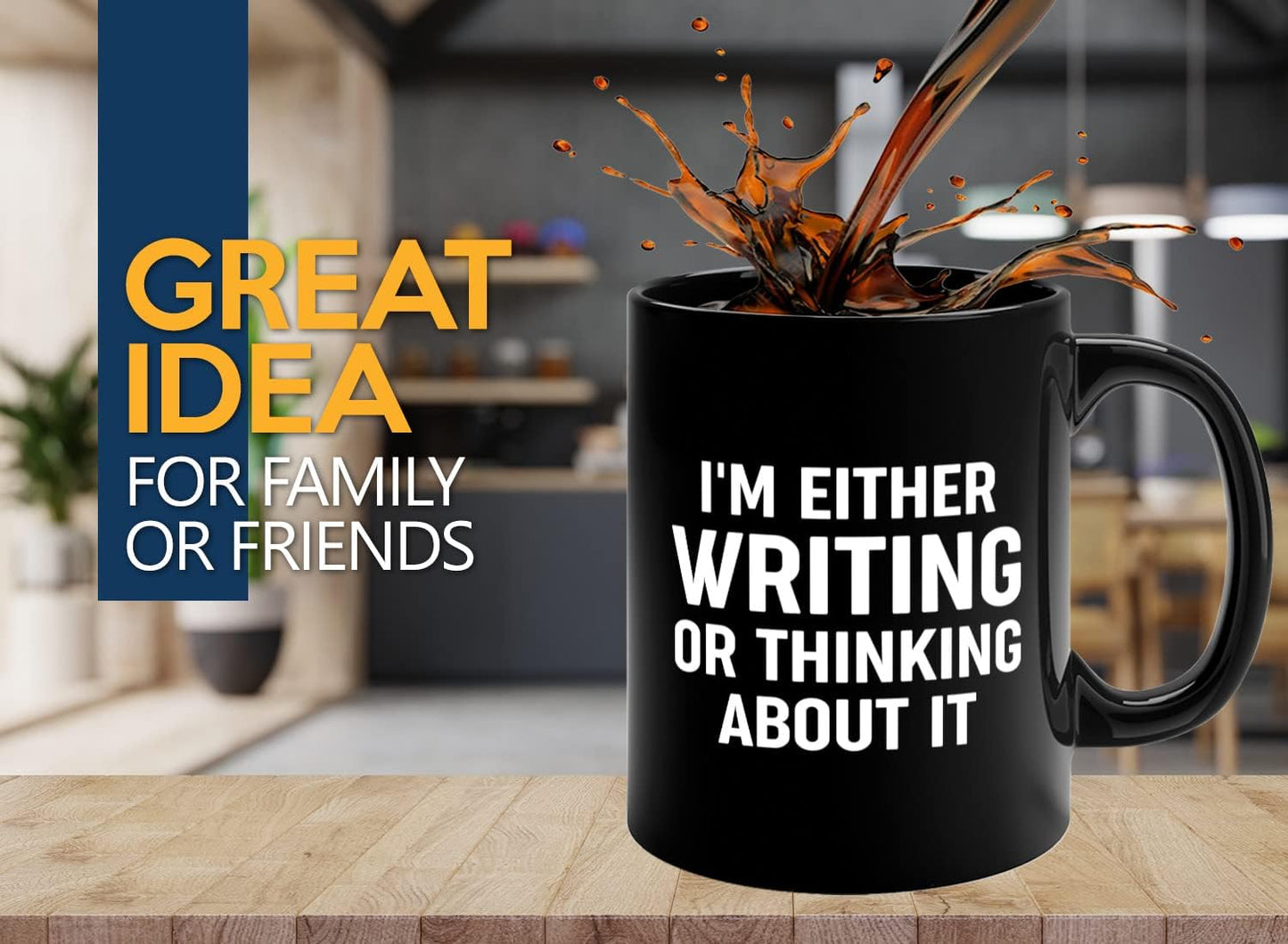 Journalist Coffee Mug 11oz Black -Writing or Thinking - Reading Lover Book Club Gift Author Appreciation Writer Journalism Novelist Scriptwriter