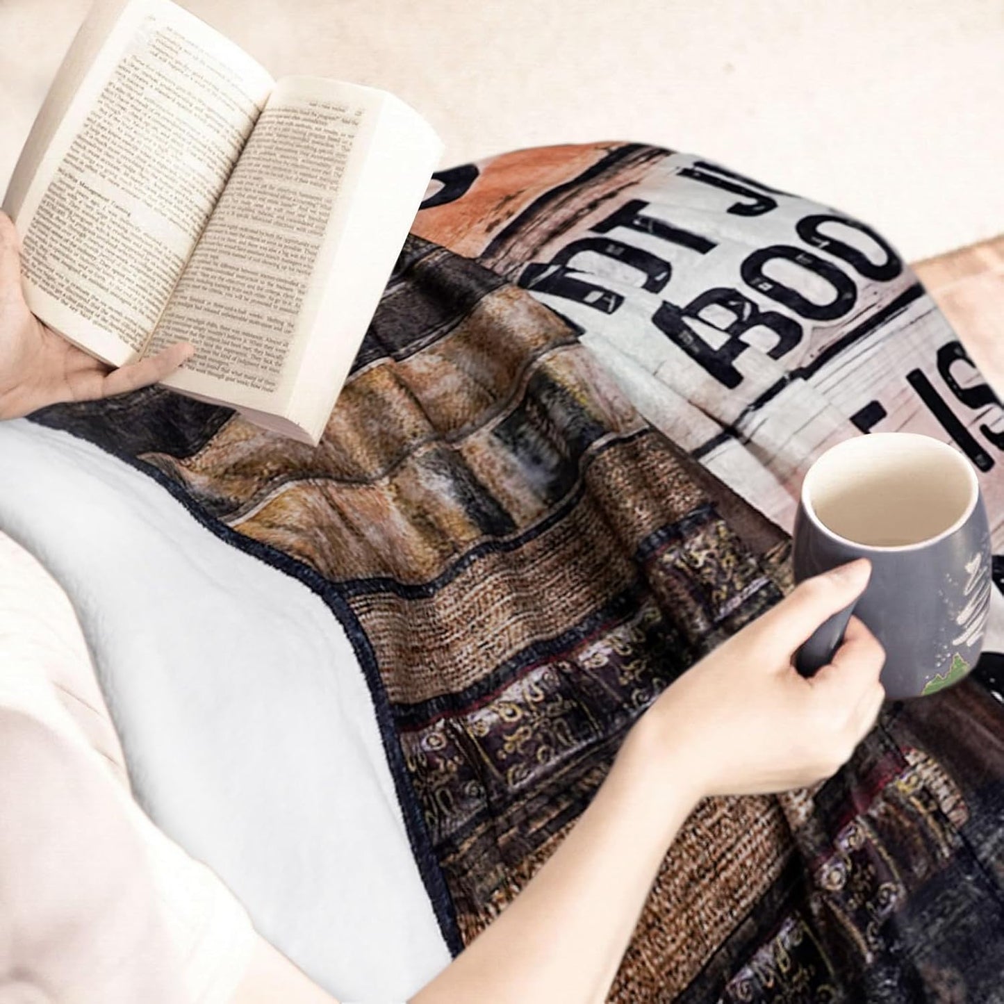 Reading Blanket 50"x60" for Book Lovers - Ideal Gift for Women, Librarians, Bookworms - Bookish Accessories