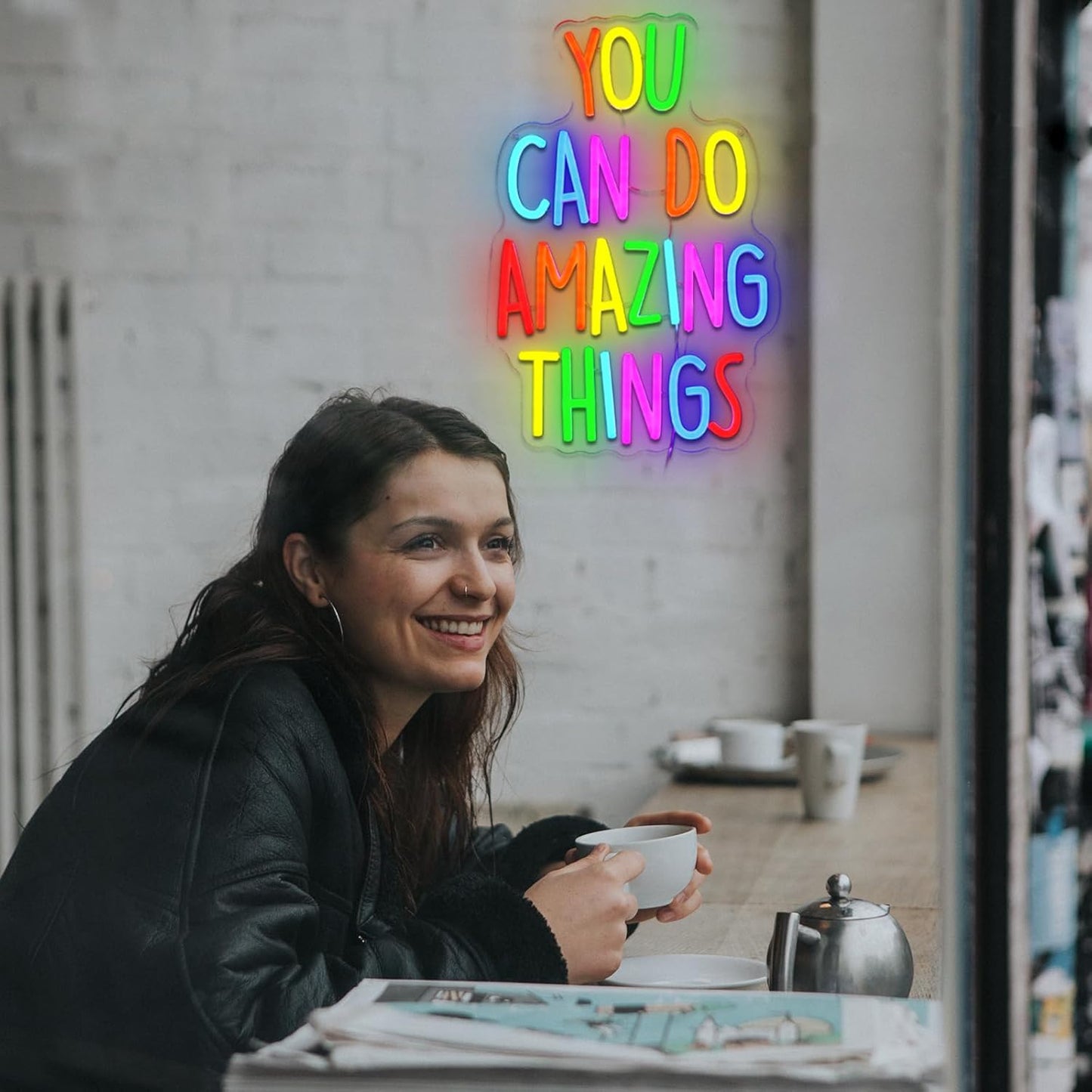 You Can Do Amazing Things Neon Sign for Wall Decor Dimmable Letters Led Sign for Bedroom Colorful Neon Light for Daycare Home Classroom Playroom School Home Party Wall Art Decoration