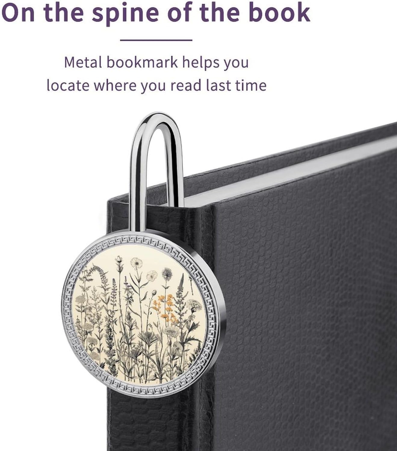 Floral Herbs Botanical Engraving Metal Bookmark Beautiful Practical Women Reading Book Marks Inspirational Bookmarks for Book Lovers, Writers, Readers Unique Gifts 1.2"