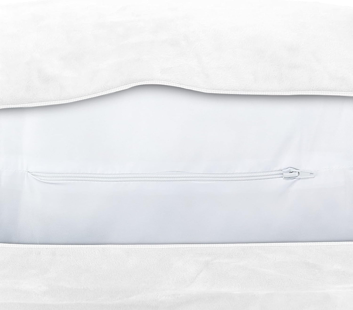 Husband Pillow Reading Pillow Cover Only - Reading Chair Cover with Generous Back & Side Pockets - Standard White - Soft Washable Plush Micro Fiber Case - Perfect for Lounging or Sleeping