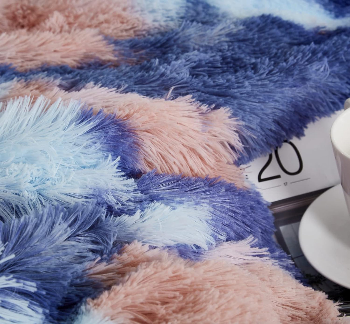Faux Fur Reading Pillows - Big Size 30x17x17 Inches with Premium Pure White Micro Fiber Stuffing, Students & Kids Backrest Pillow, Bed Rest Pillow, Unique Colorful Design, Awesome Gift