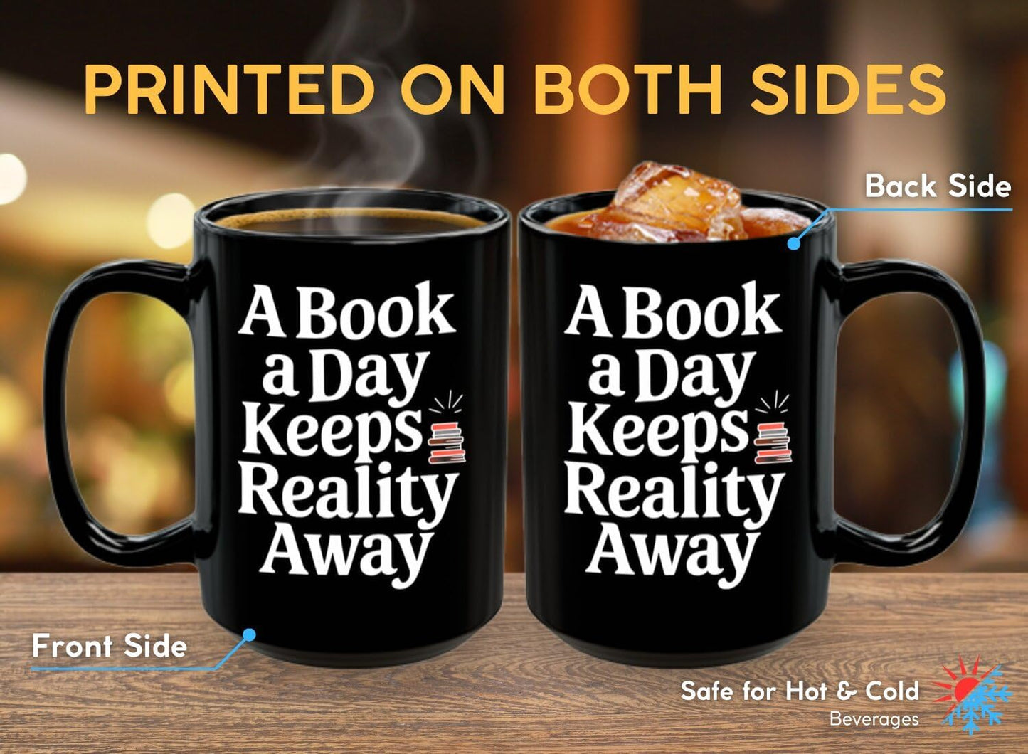 Book Lover Coffee Mug 15oz Black - Book Day - Gift for Bookworm Reader Reading Lover Bookish Women