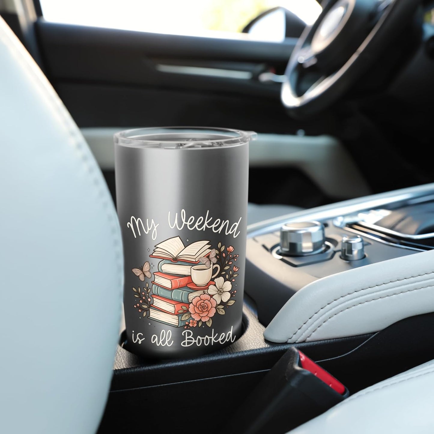 My Weekend is All Booked Pretty Cozy Book Lover Stainless Steel Insulated Tumbler