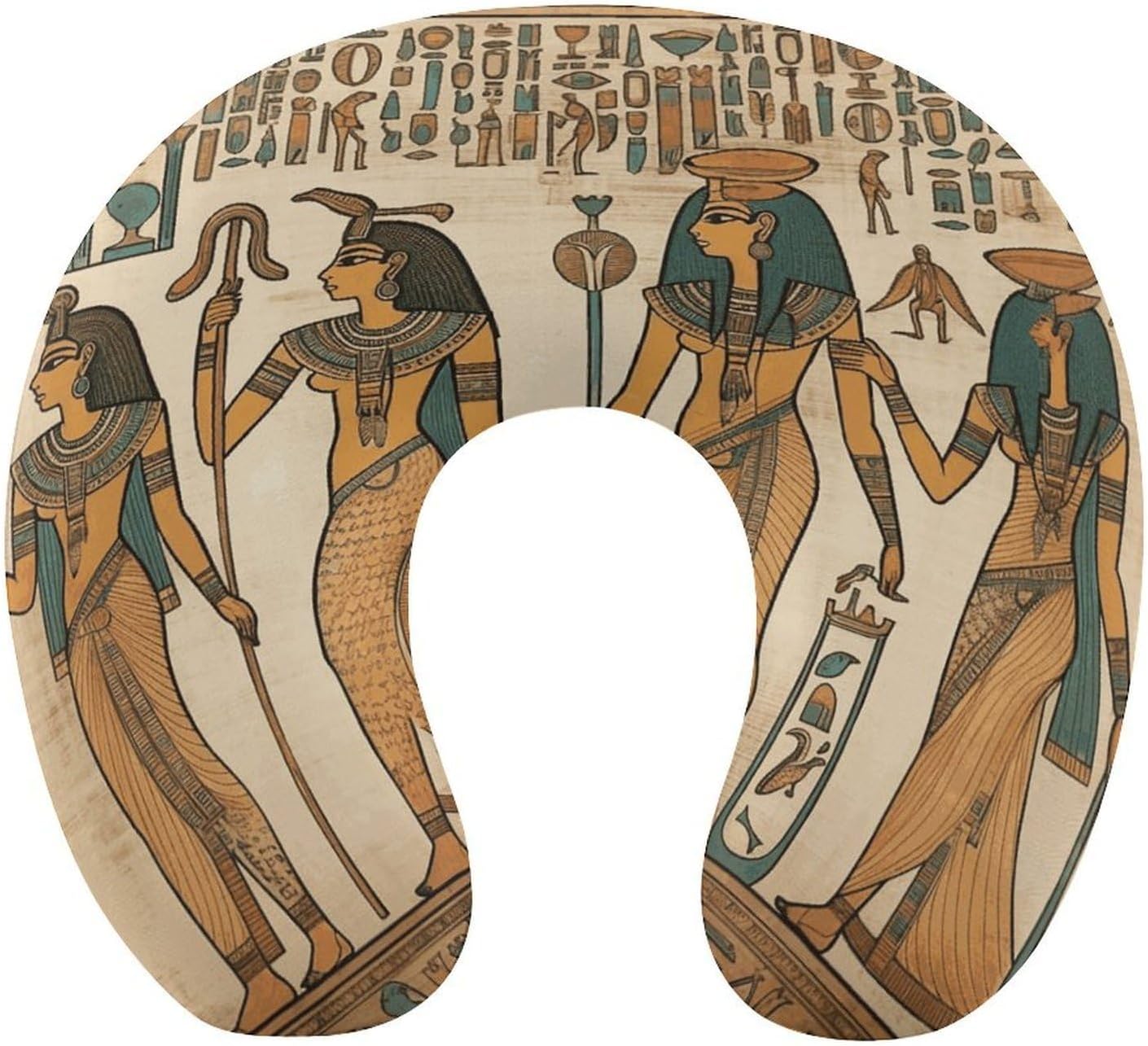 Women in Ancient Egypt Neck Pillow Memory Foam U Shaped Pillows Portable Pillows for Shoulder Travel Head Support Pillow with Concealed Zipper for Airplane Car Home Office